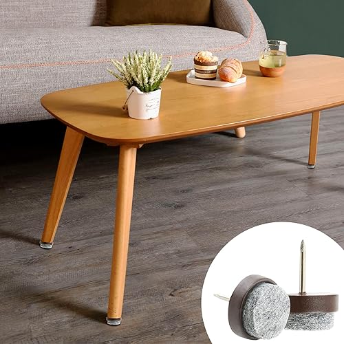Miniatura 6 de Qjaiune 40 almohadillas de fieltro para uñas para patas de silla, protectores de pies de silla, deslizadores de muebles de 0.71 pulgadas,