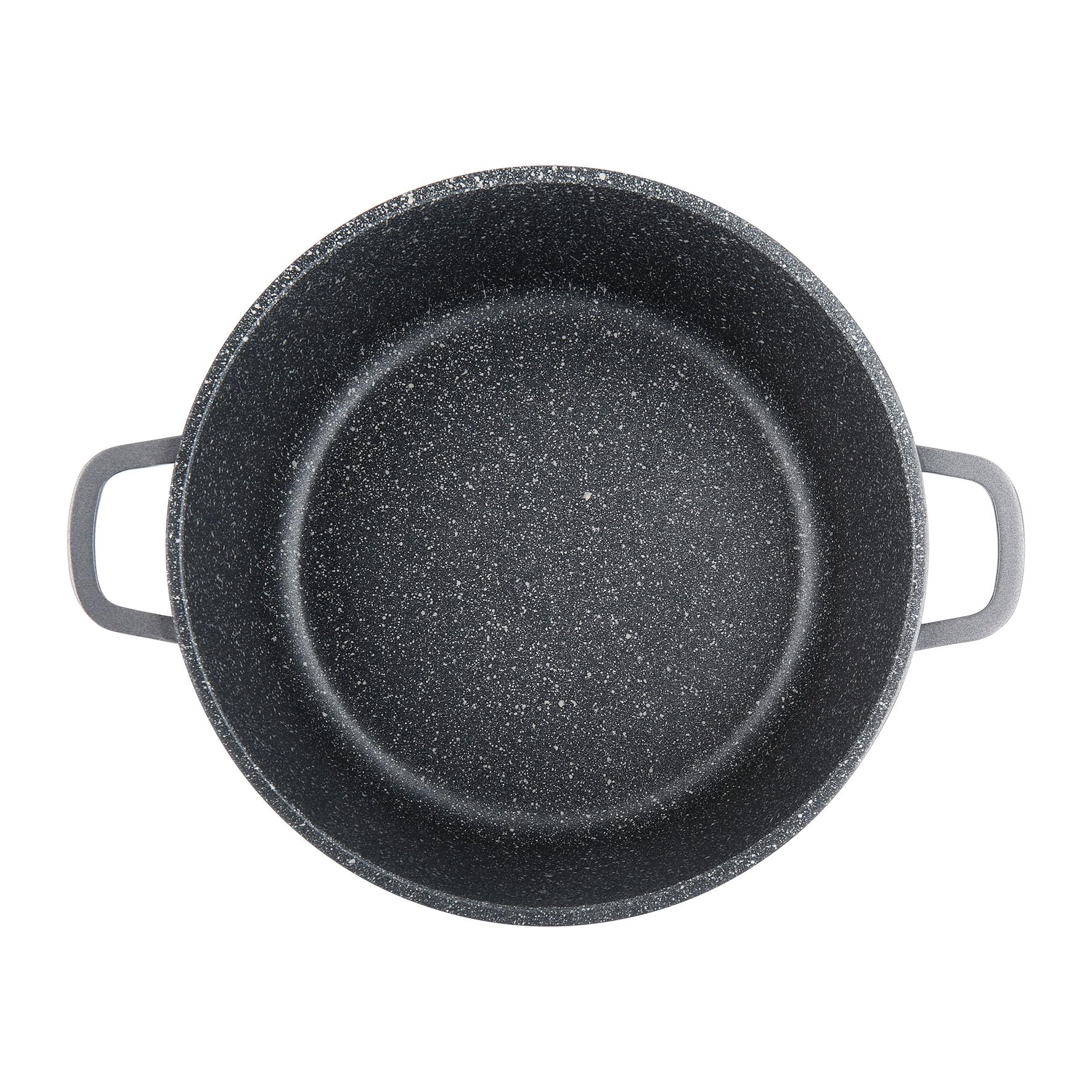 Sitram 714222 Rondel z odlewu aluminiowego Wnętrze z efektem kamienia Ø24cm H11cm - 2-warstwowa powłoka nieprzywierająca bez PFOA, szklana pokrywa parowa, uchwyty z odlewu aluminiowego - Wszystkie