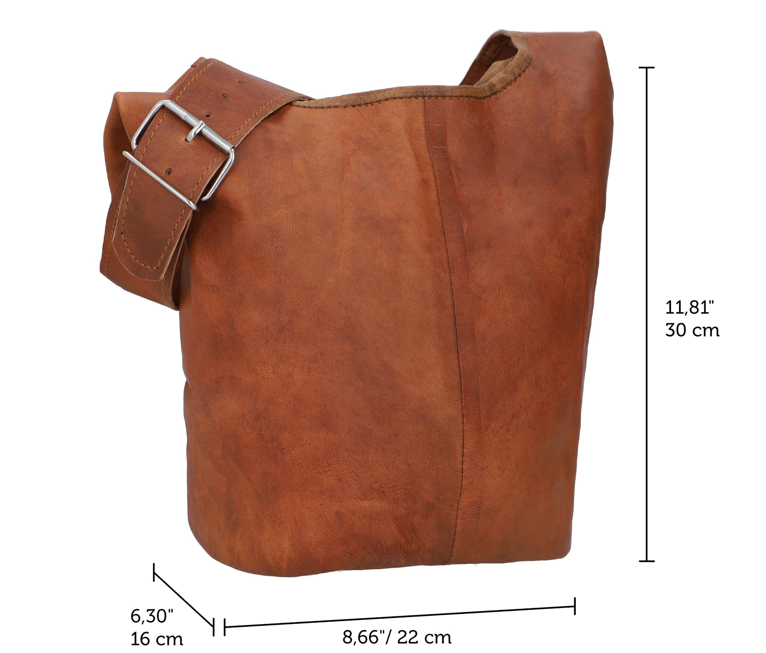 Gusti Bolso bandolera "Josephine" bolso cruzar bolso mediano vintage marrón cuero