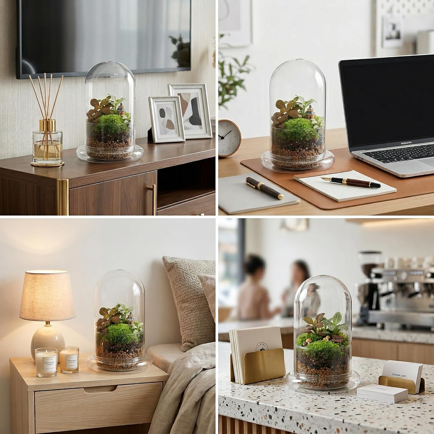 DOITOOL Micro Landscape Ecological Bottle Terrarium Jar 2 Pack High Borosilicate Glass Planter for Home Office Desk Decor 6.69X4.72X4.72In