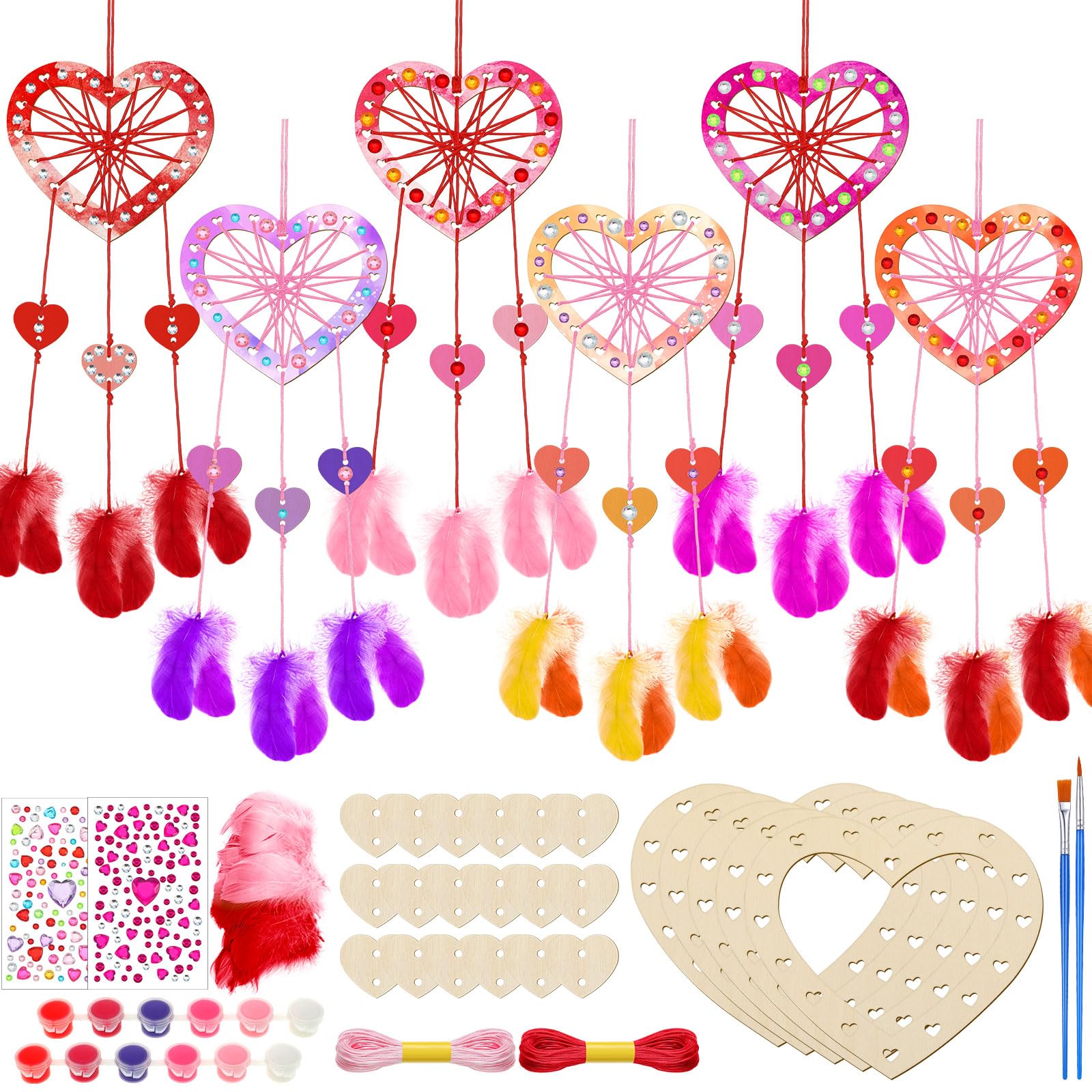 Briwooody 30 Sets Apple Dream Catcher Craft Kit, Classroom DIY Project
