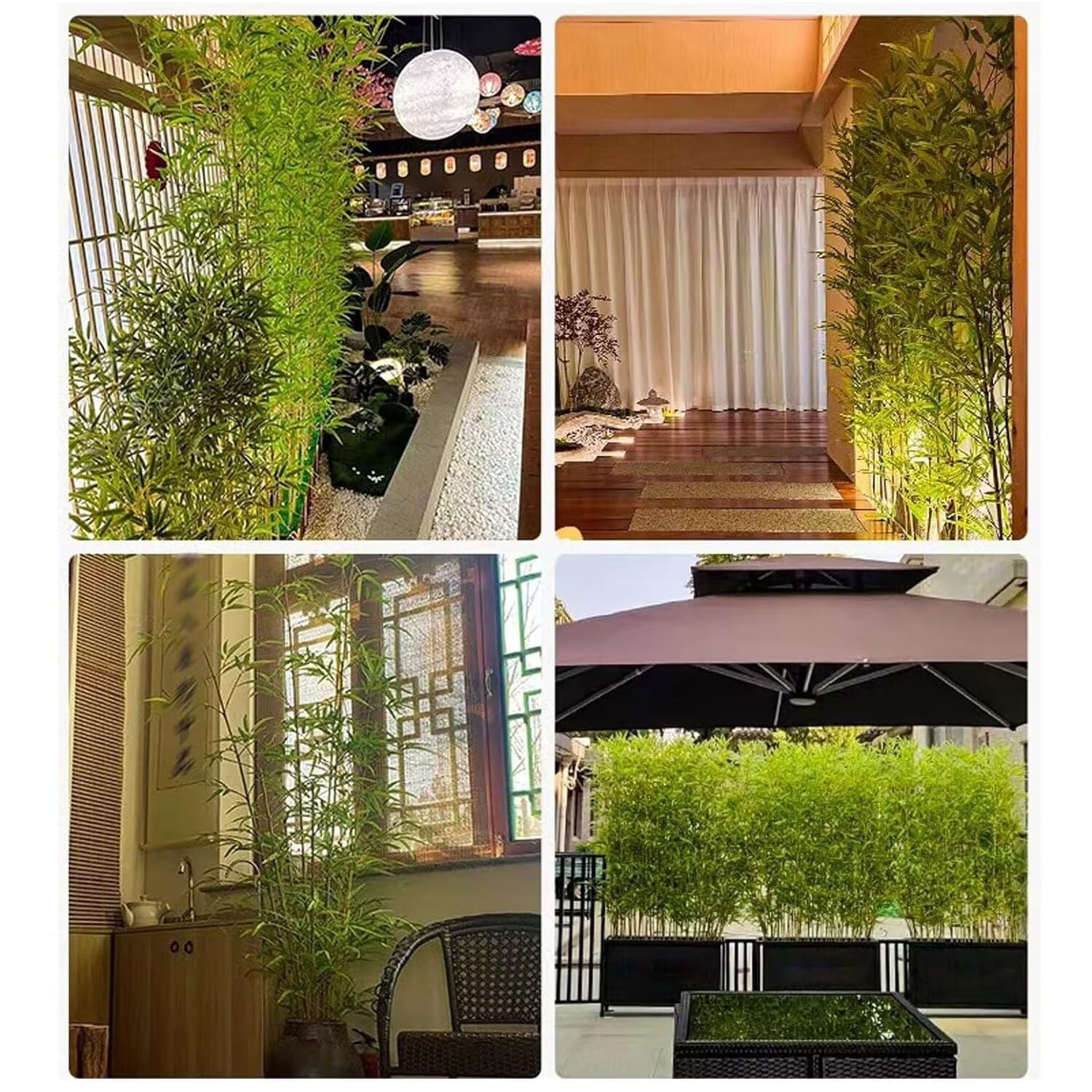 Bambou Artificiel Professionnel – Grands Arbres de Bambou artificiels avec Pot – Brise-Vue pour Restaurants, Bureaux et hôtels – Résistant aux intempéries, Traitement Anti-UV