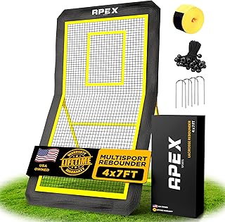 Apex Sports Professional Lacrosse Rebounder Volleyball Rebounder (4x7 Feet) - Adjustable 5 Angles, Soccer and Baseball Reb...