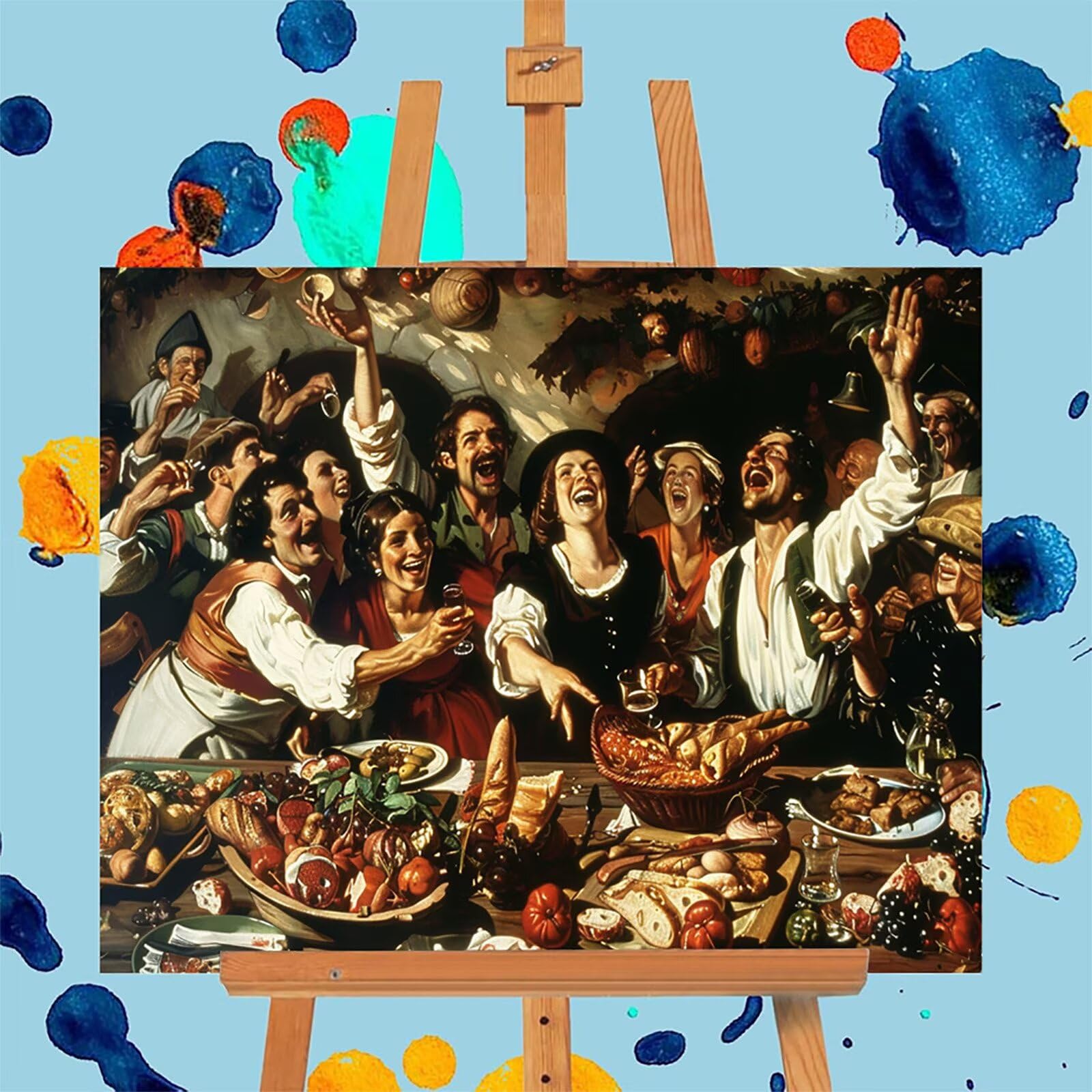 Essen zestaw do malowania według liczb, dla dorosłych, dla początkujących, retro, zestaw do majsterkowania dla dorosłych, z pędzlami i farbą akrylową, zestaw do malowania według numerów, dekoracja