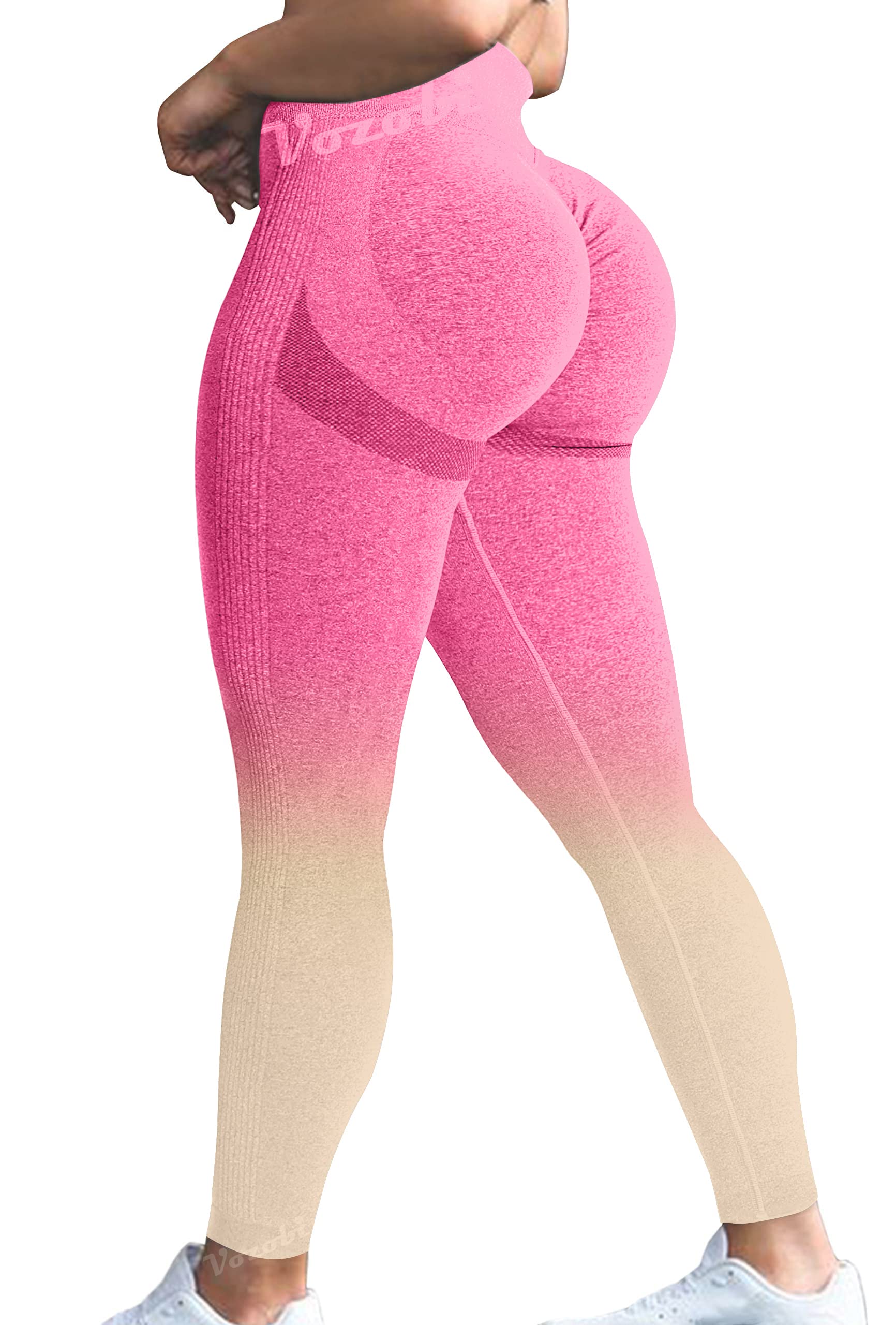 Vozobi Tiktok Trending Leggings Women's High Waist Smile Contour Booty Leggings Scrunch Butt Lift Workout Seamless Yoga Pants — view 97