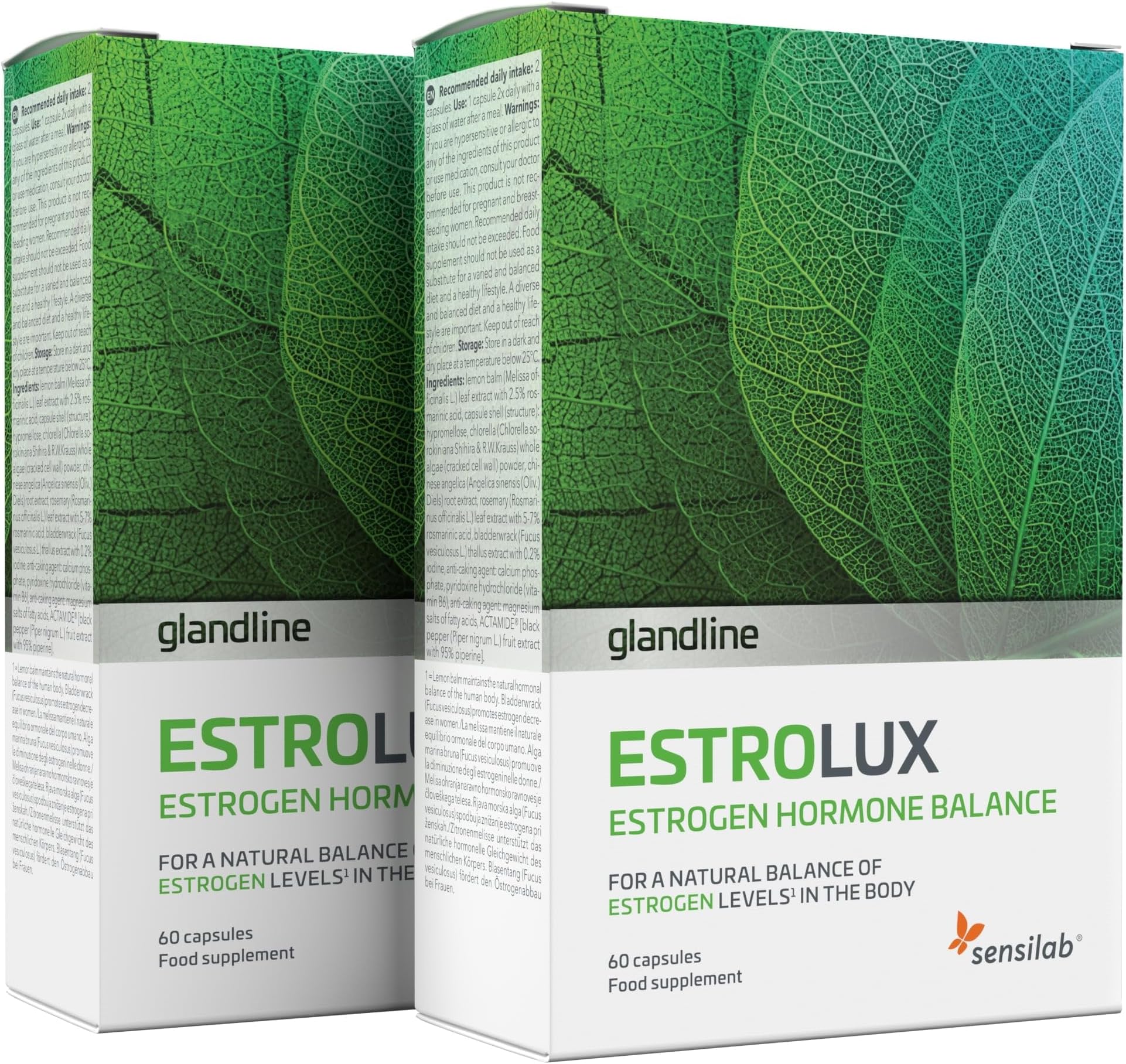 Estrogen Tablets for Women - with Chlorella, Rosemary, Lemon Balm, Iodine - Natural Hormone Balance - 120 Estrolux Capsules by Sensilab