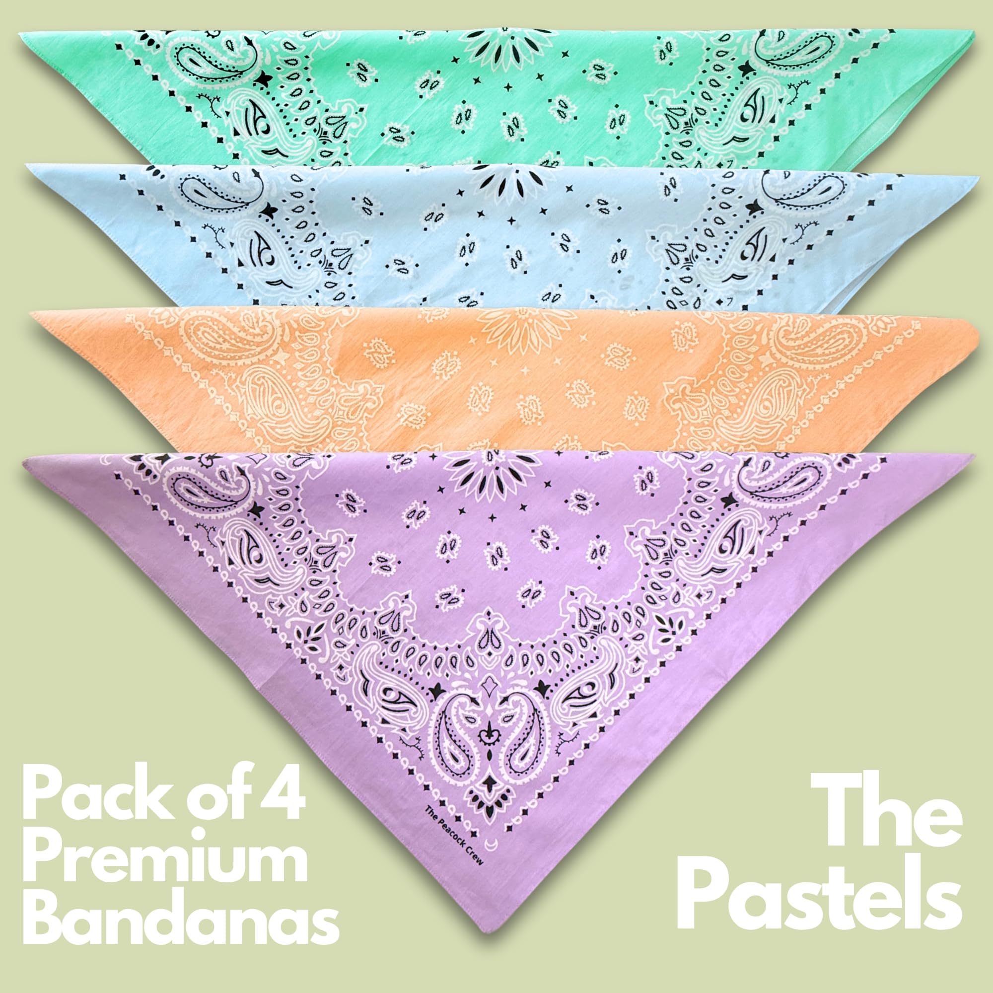 Premium Soft Cotton Designer Bandanas Pack for Men and Women 22 x 22 inches