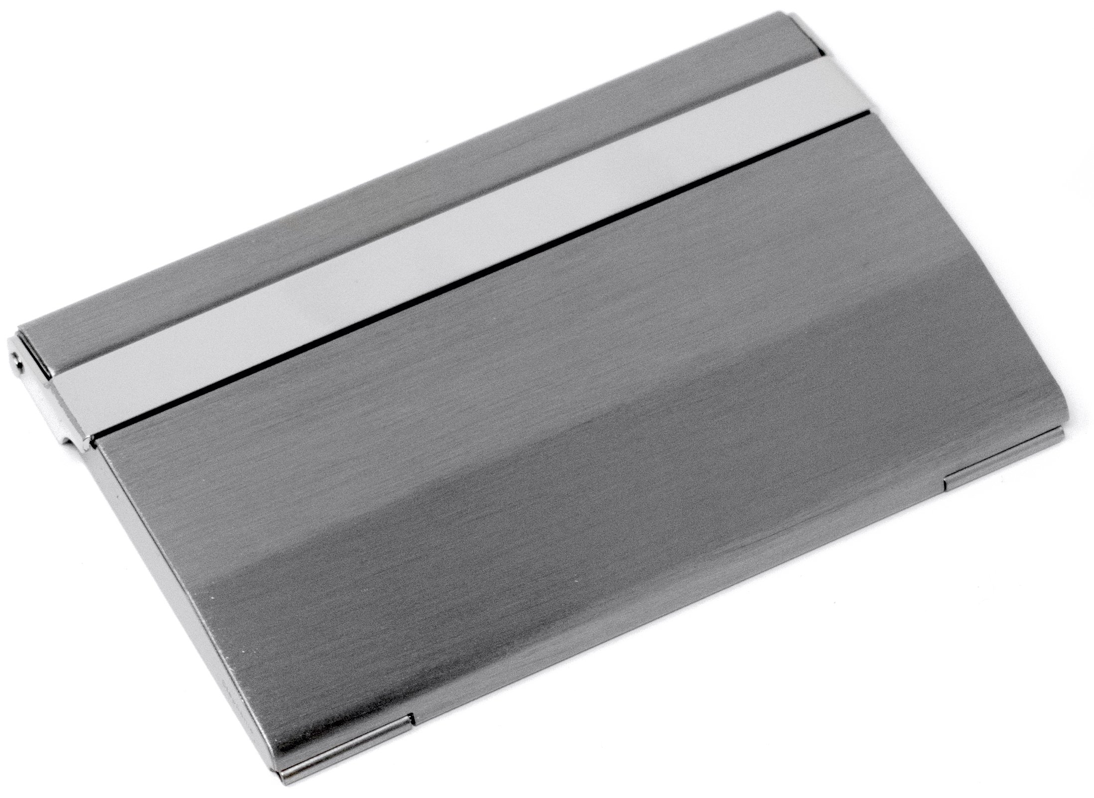 Amazon.com : Vertical Slim Brushed Silver (Wide) Metal Business Card Holder  : Office Products