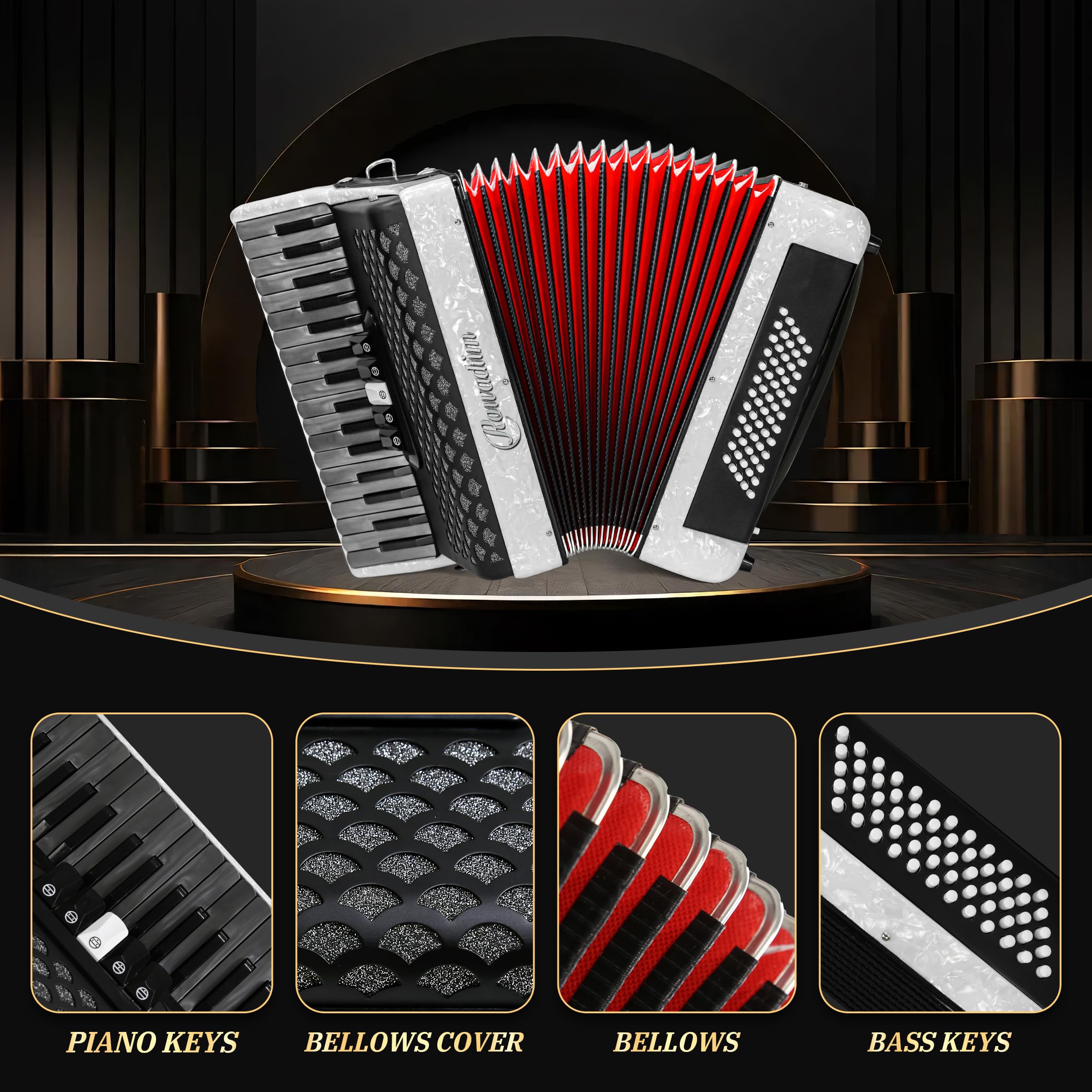 Amazon.com: Accordion - 34 Key 60 Bass Piano Style, Lightweight