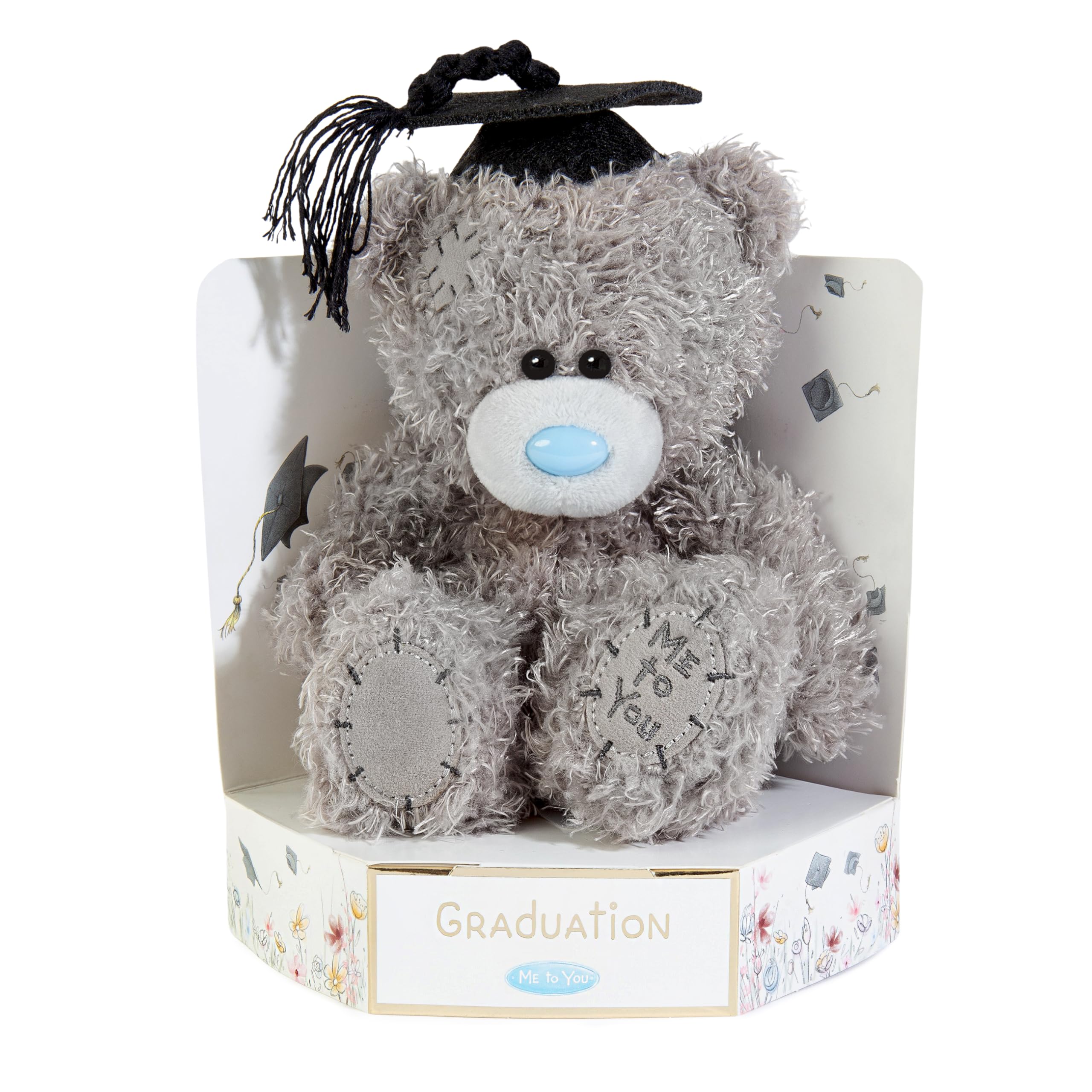Me to You Tatty Teddy Plush 15cm-High Graduation Bear On Luxury Gift Plinth - Official Collection, Grey