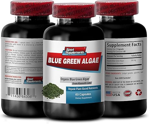 Suplemento de hierbas puras - Klamath Algas verdes azules 500 mg - Aumenta los niveles de energía, mejora la digestión y mejora el sistema