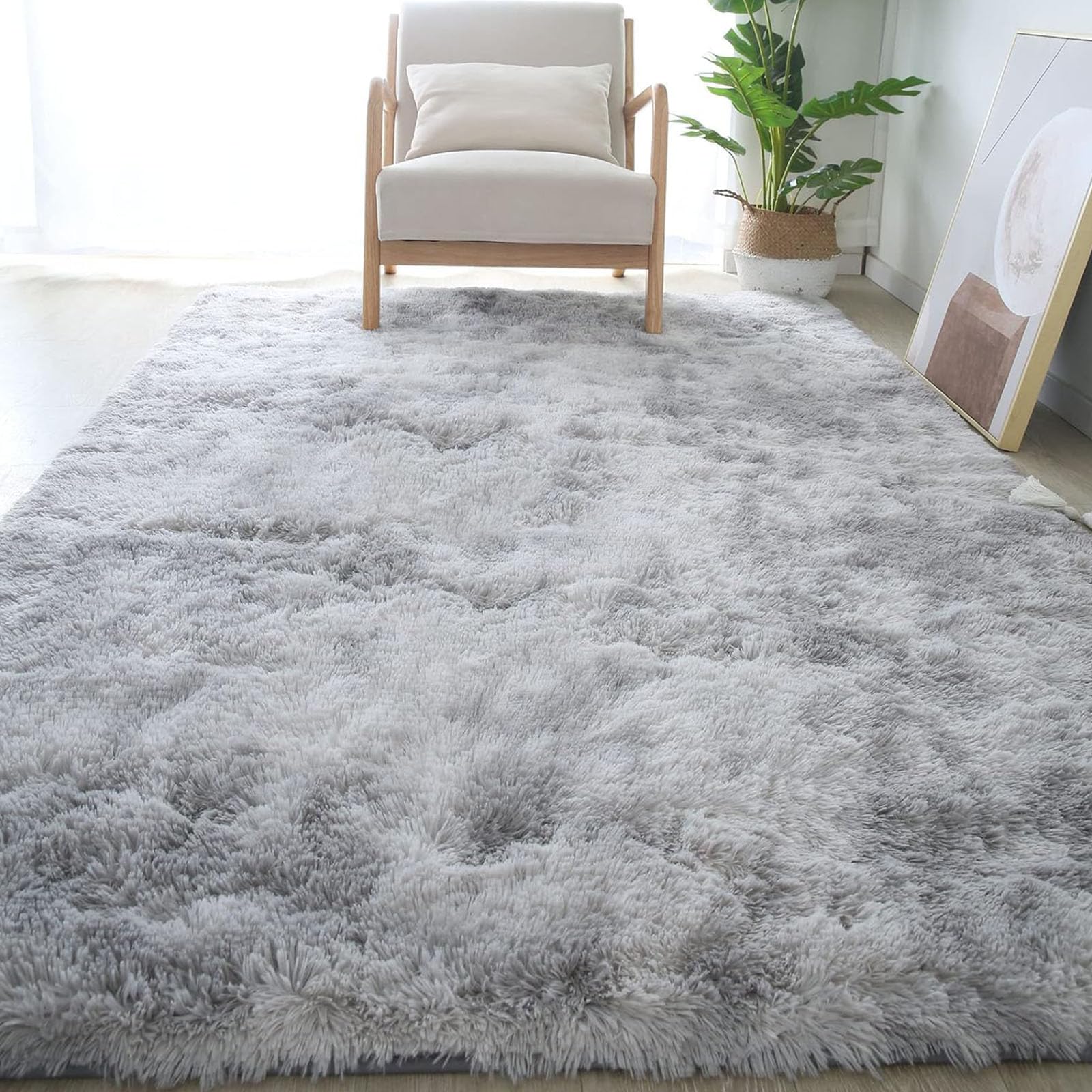 Tapis salon shaggy moderne grand format 285 x 310 cm pour chambre élégante