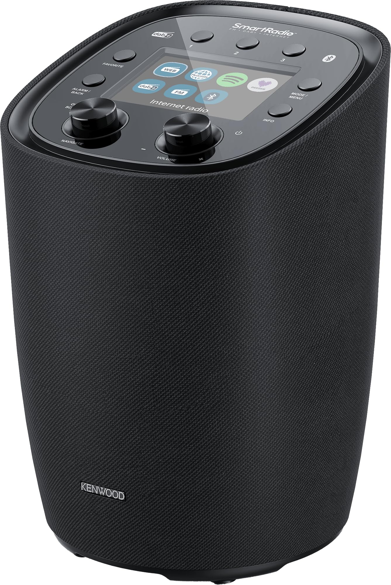 Kenwood CR-ST500S-B - Radio Inteligente con Pantalla TFT a Color de 4", Radio Internet WiFi, Dab+, FM, Spotify (HiFi), Deezer, Bluetooth, estéreo RMS 30 W, subwoofer Integrado, Mando a Distancia,
