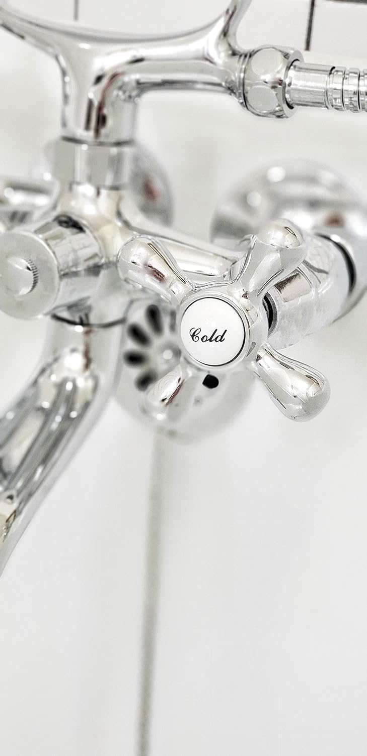 Kingston Brass CCK265C Vintage Wall Mount Claw Foot Faucet Package, 4-3/4-Inch, Polished Chrome