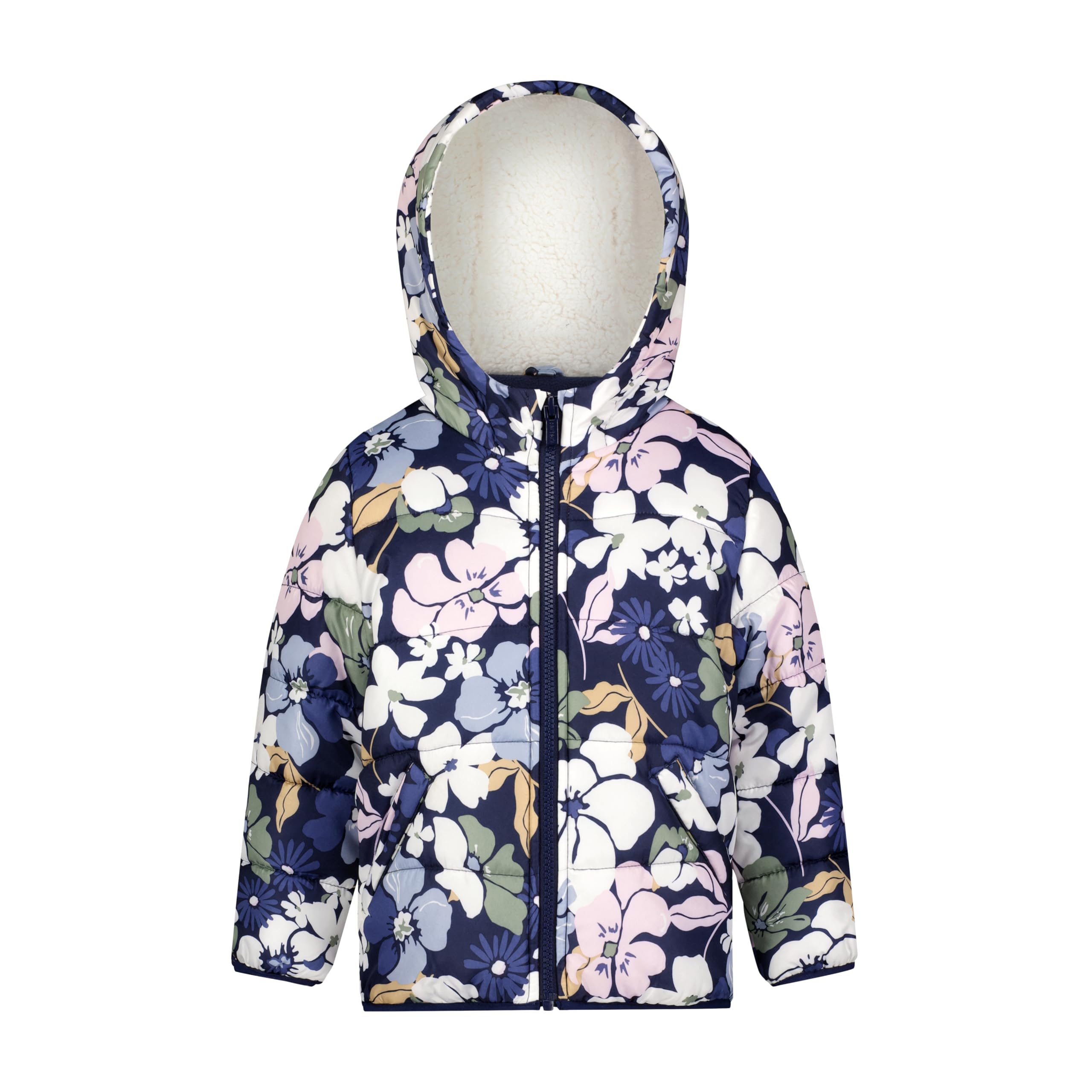 Carter's Girls' Winter Coat Puffer Jacket with Sherpa Lined Hood