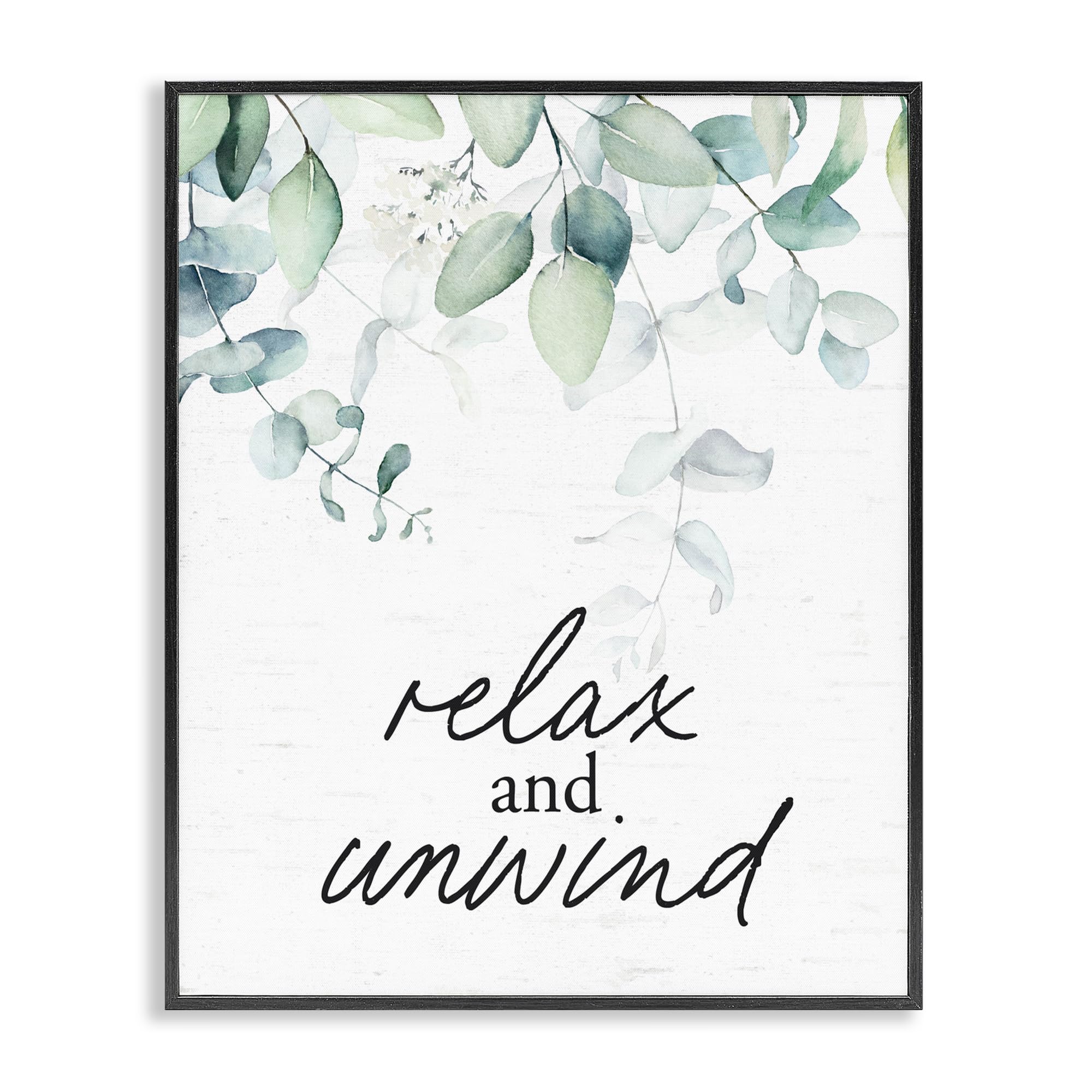 Poster encadré feuilles d'herbes aromatiques Stupell Industries cadre noir 35,6x27,9cm