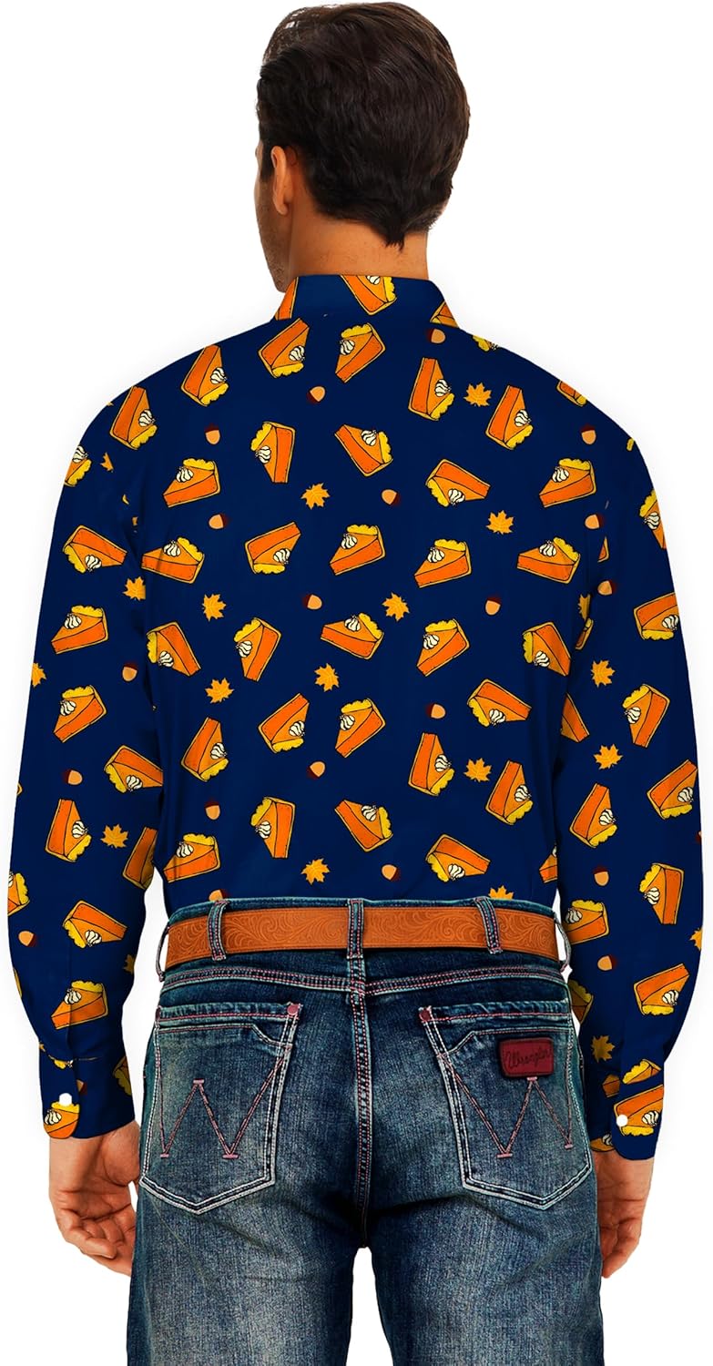 AOBUTE Mens Valentines Long Sleeve Shirts Mardi Gras Button Down Shirt - Image 5