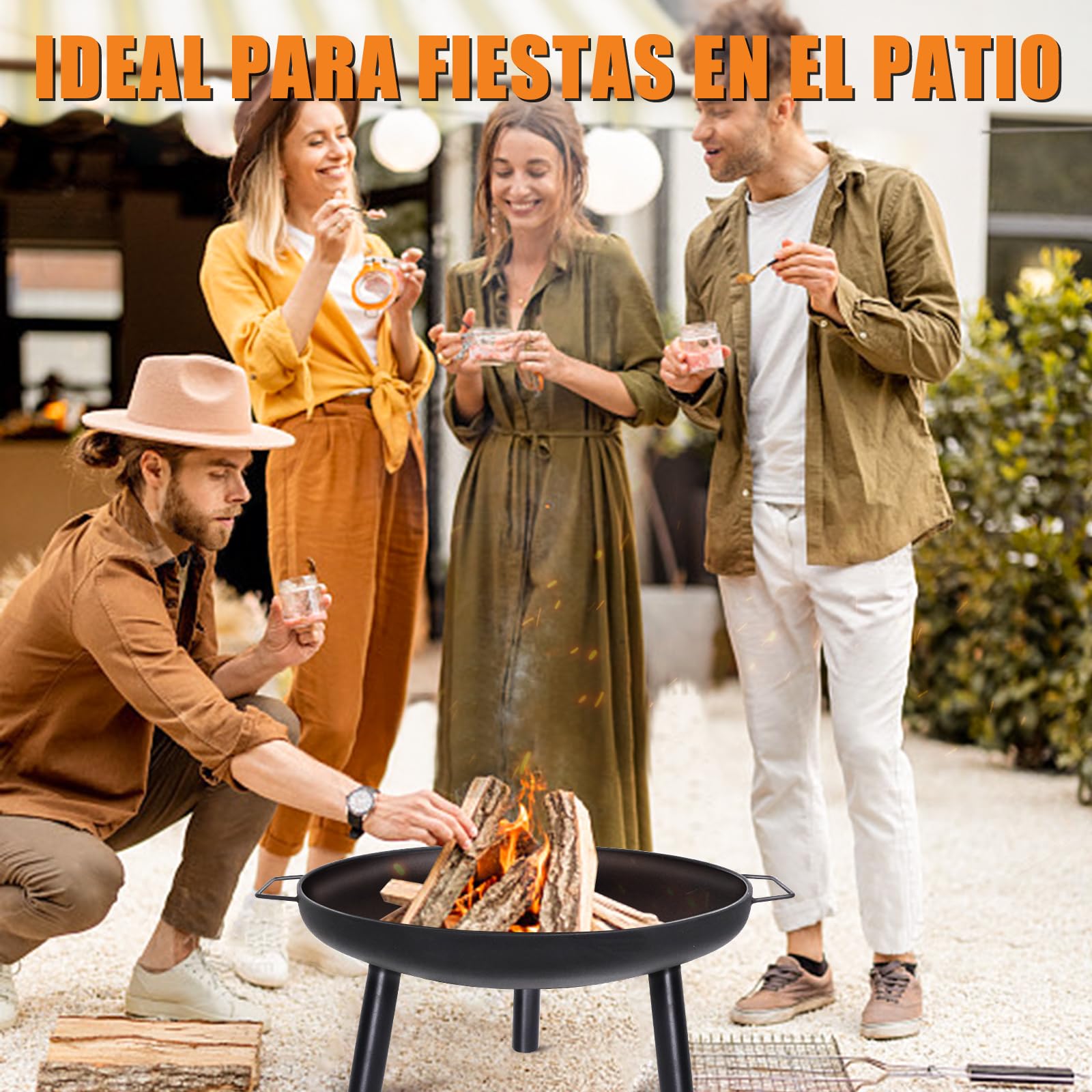 HYCHIKA BETTER TOOLS FOR BETTER LIFE Cuenco de Fuego Diámetro 58 cm para Jardín, Patio y Balcón — view 5