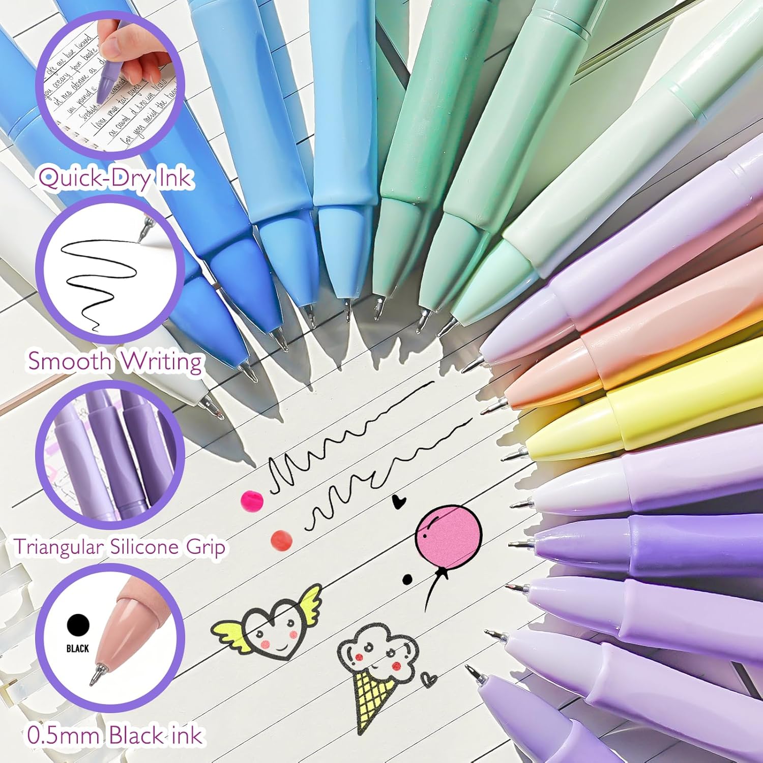 30PCS Cute Spiral Notebook Stationary Set For Women, A6 Portable Bible Journal Set with 4 Notebooks, 880 Sticky Notes & 25 Gel Pens, Aesthetic Work Study Supplies Appreciation Gifts - Image 4