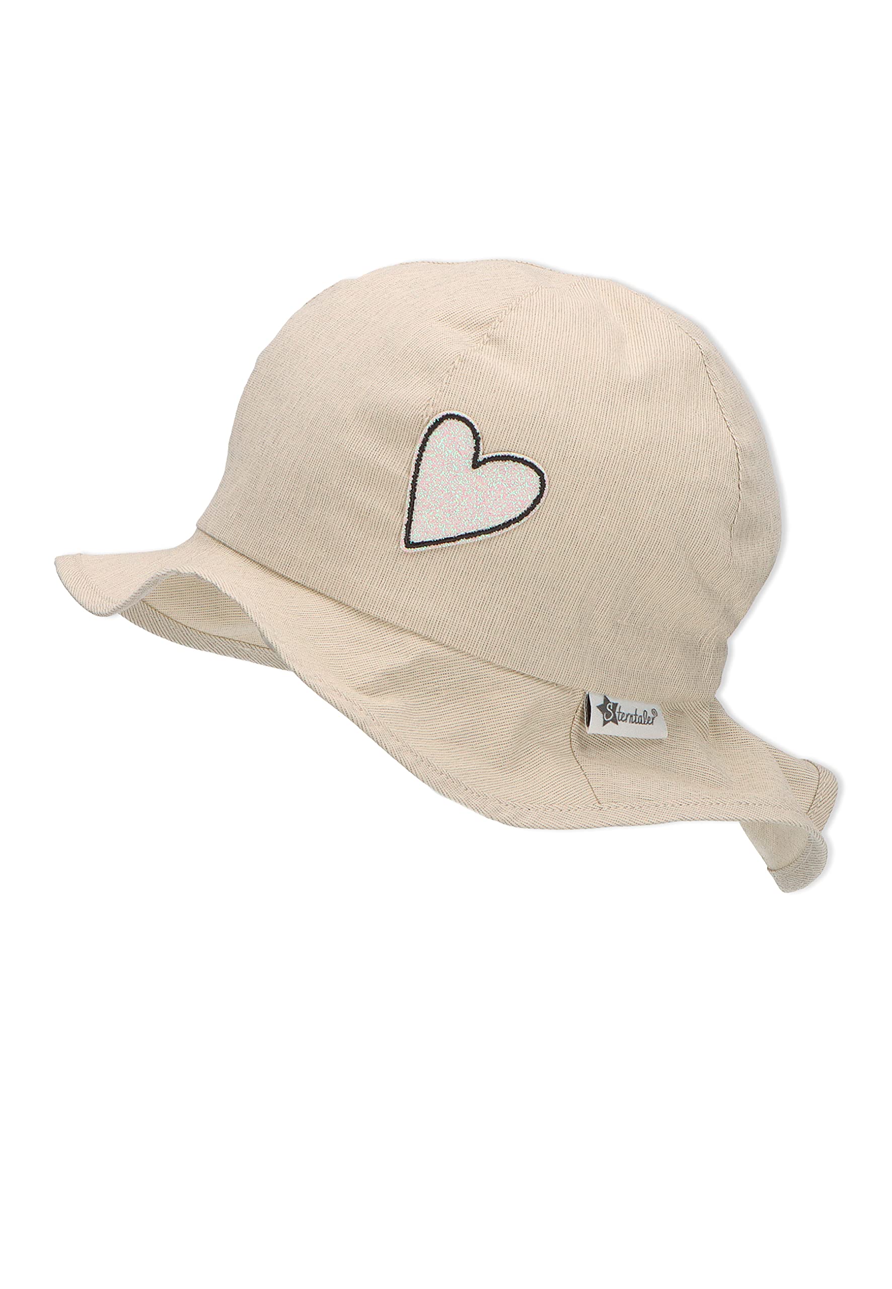 Sterntaler Sombrero de Sol Corazón cilio Gorro, Beige, 43 cm para Niñas
