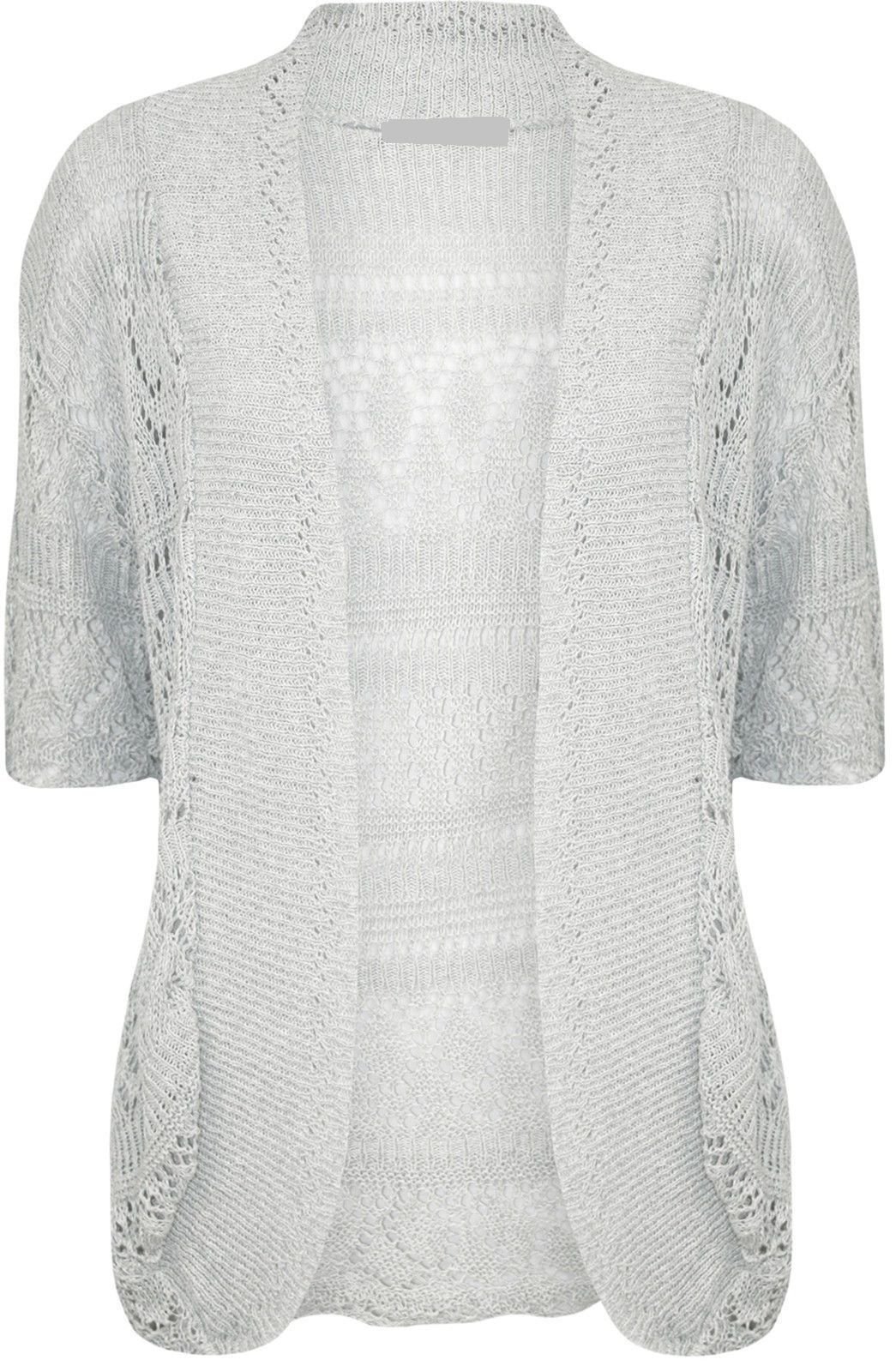 ZEE FASHION Women Ladies Knitted Bolero Crochet Shrug Open Cardigan Plus Size UK 8-30