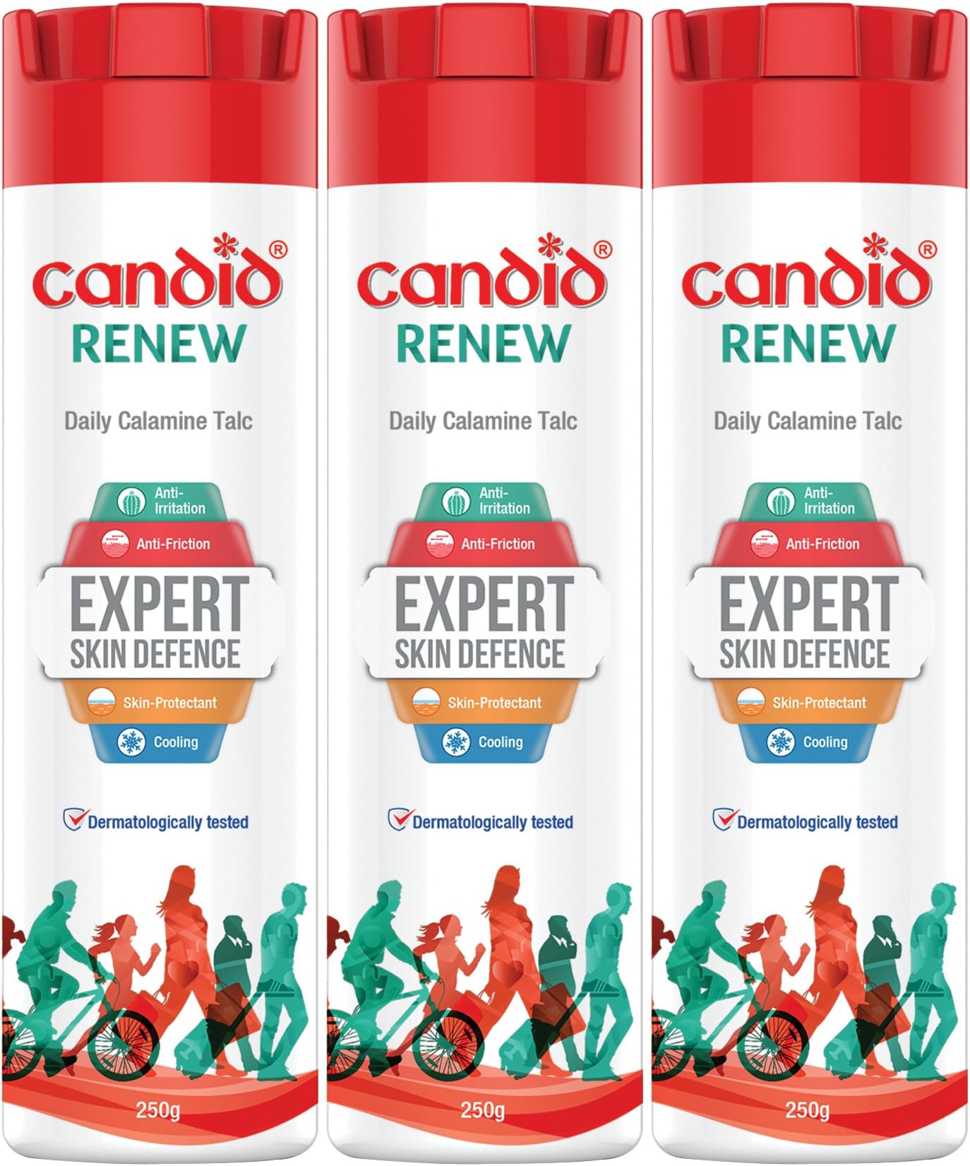Candid Renew Daily Calamine Talc - 250 g (Pack of 3)