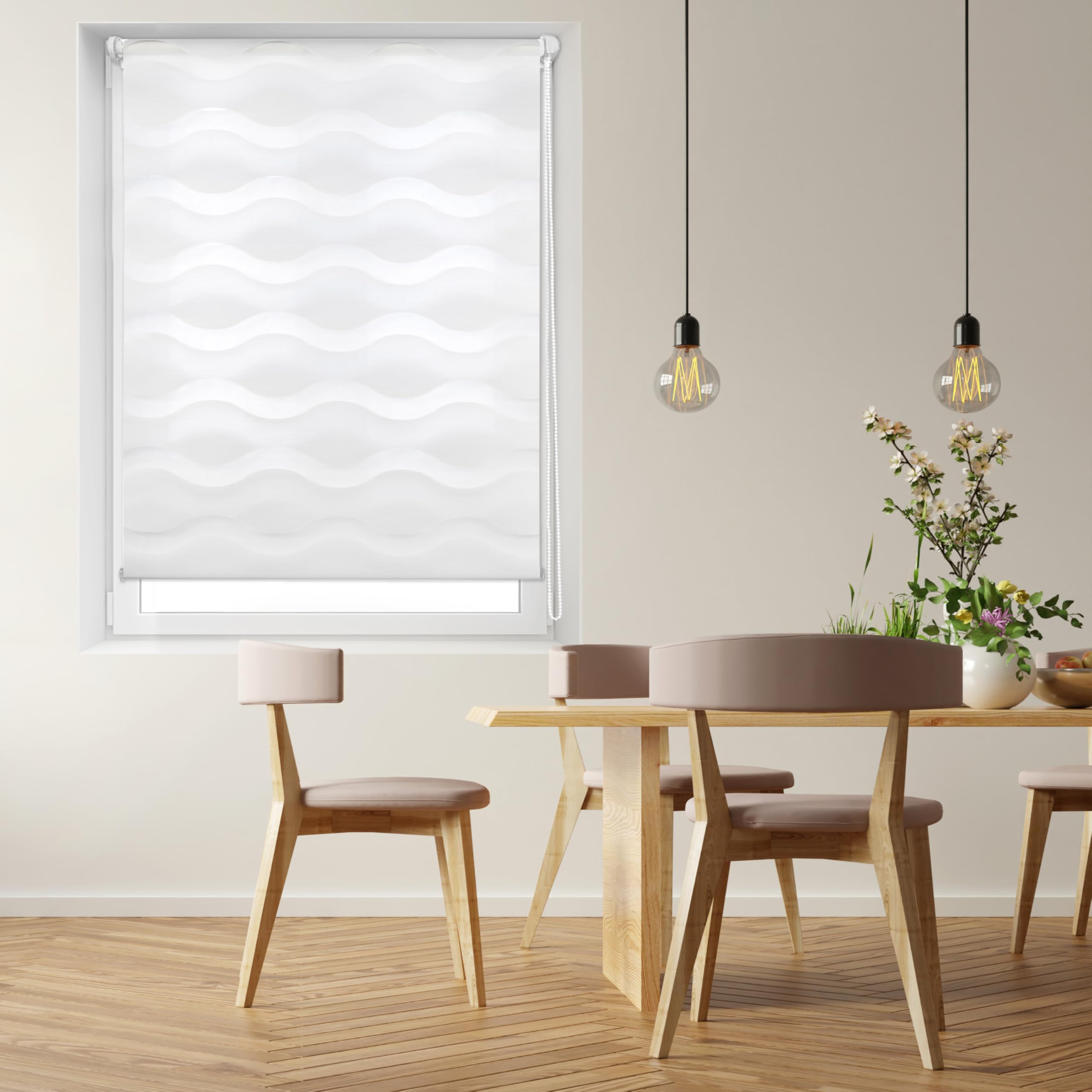 Blindecor - Luna doppelrollo klemmfix ohne bohren - duo rollo klemmfix Weiß - 52 x 150 cm (Breite x Länge) Stoffgröße 49 x 145 cm