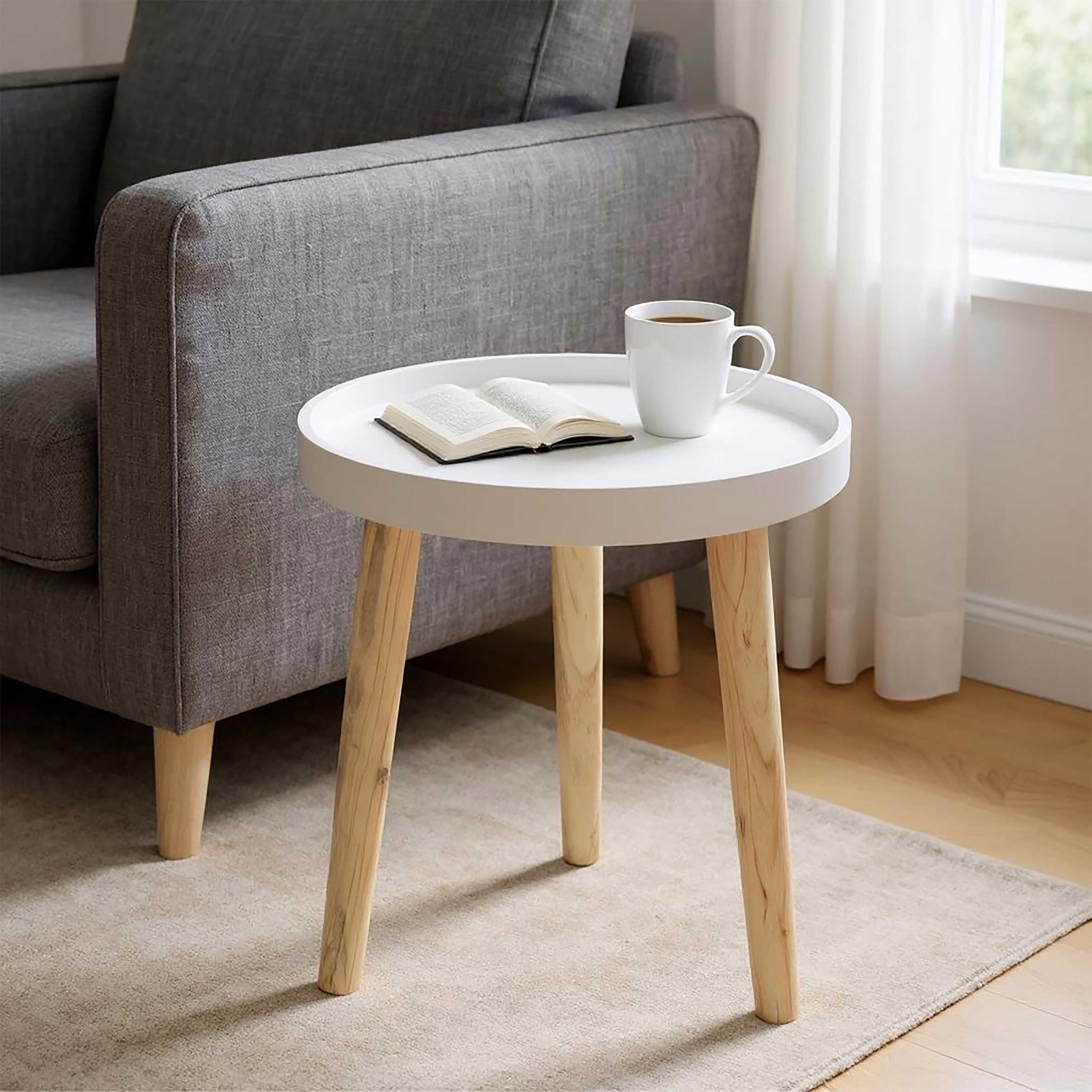 Mesa auxiliar de madera, decorativa, de 36 x 30 cm, pequeña, para sofá