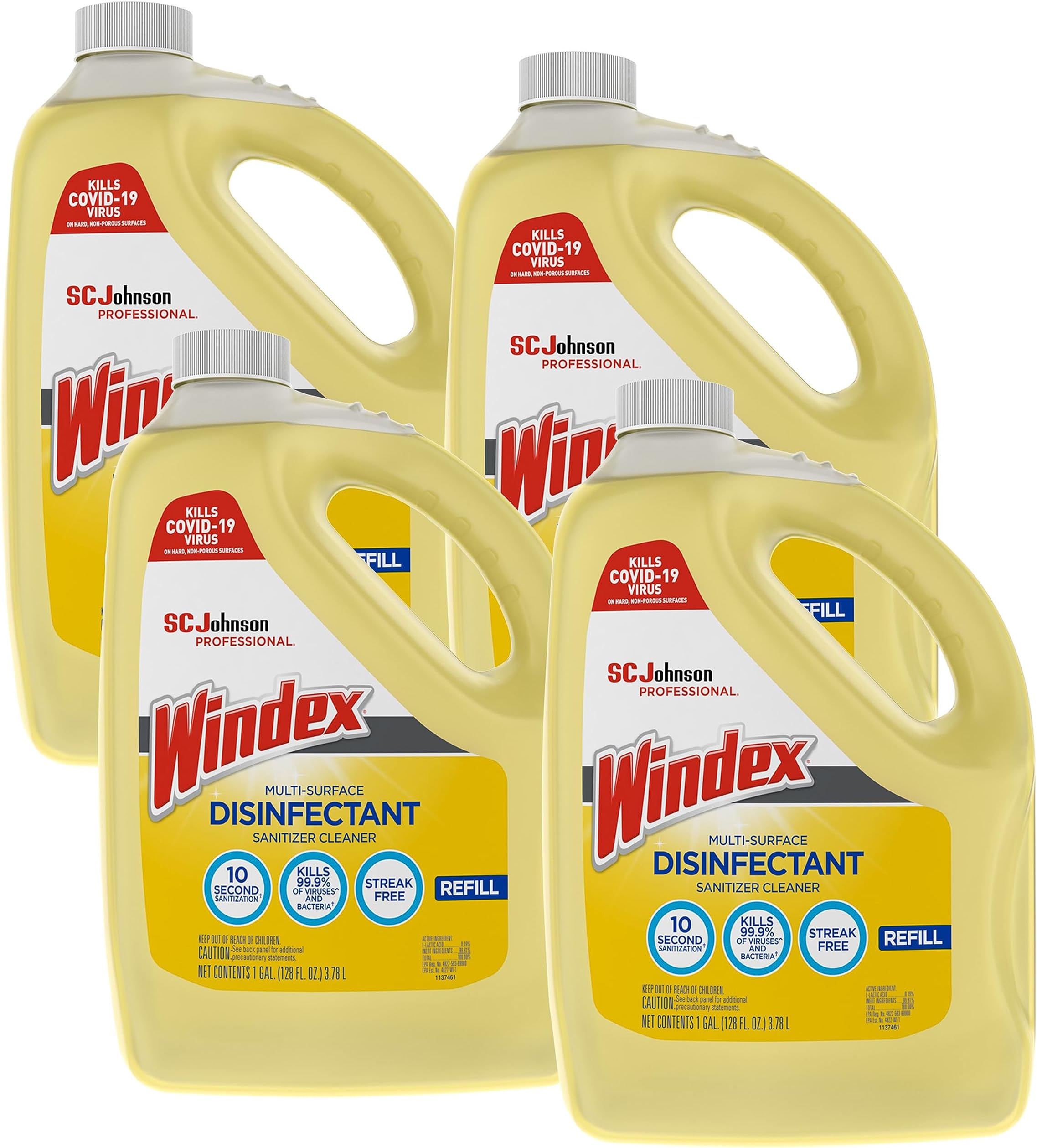 Windex Multi Surface Disinfectant Cleaner, 1 Gallon 4 per