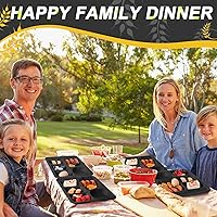 Vista 39 de Pinkunn 12 Pcs 14'' Large Divided Plates Unbreakable Wheat Straw Lunch Trays 6 Compartments Cafeteria Trays Microwave Dishwasher Safe Food Separator