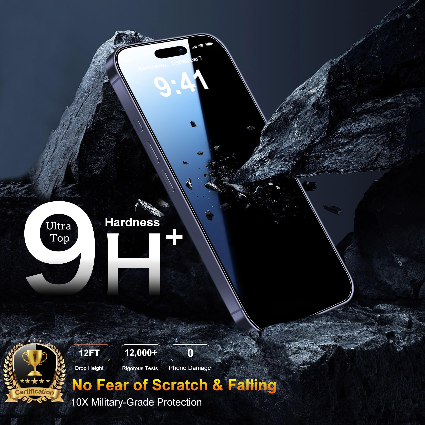 3 Vetri Temperati Per IPhone 17 PRO – 9H Militare, Antiurto, Installazione Facile In 1 Secondo E Trasparenza Cristallina