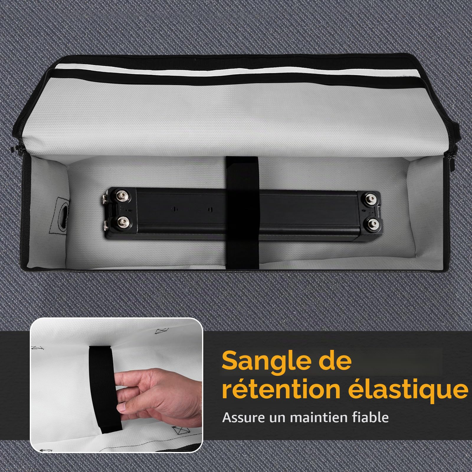 Sac De Sécurité De Batterie Au Lithium, Sac De Batterie Au Lithium Ignifuge, Approprié Pour La Charge, Le Stockage Et Le Transport De La Batterie De Vélo électrique, 49×16×16cm