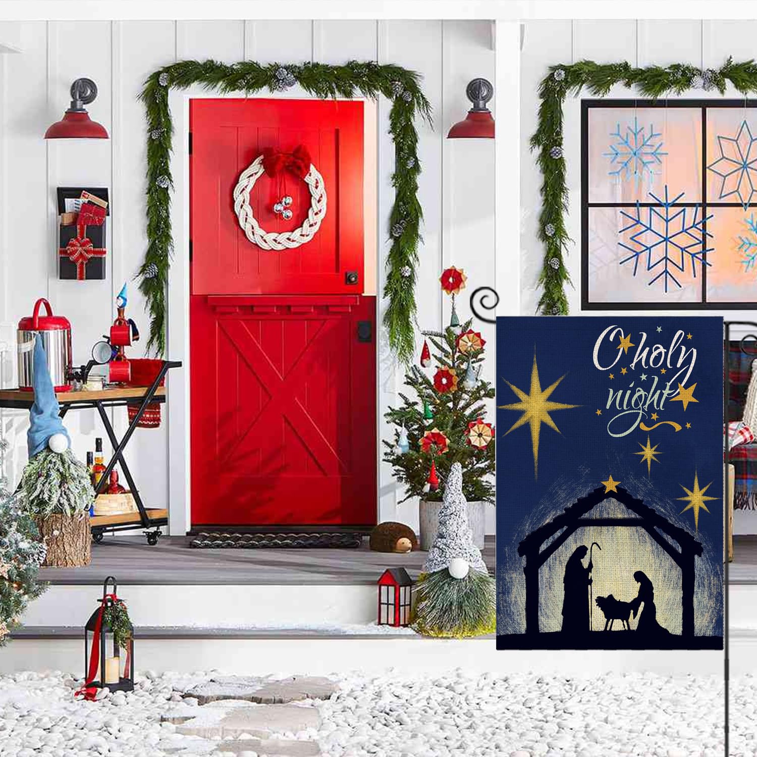 DLZDN Jesus-Krippen Gartenflagge – Doppelseitig, 30,5x45,7 Cm, Aus Polyester Für Weihnachten