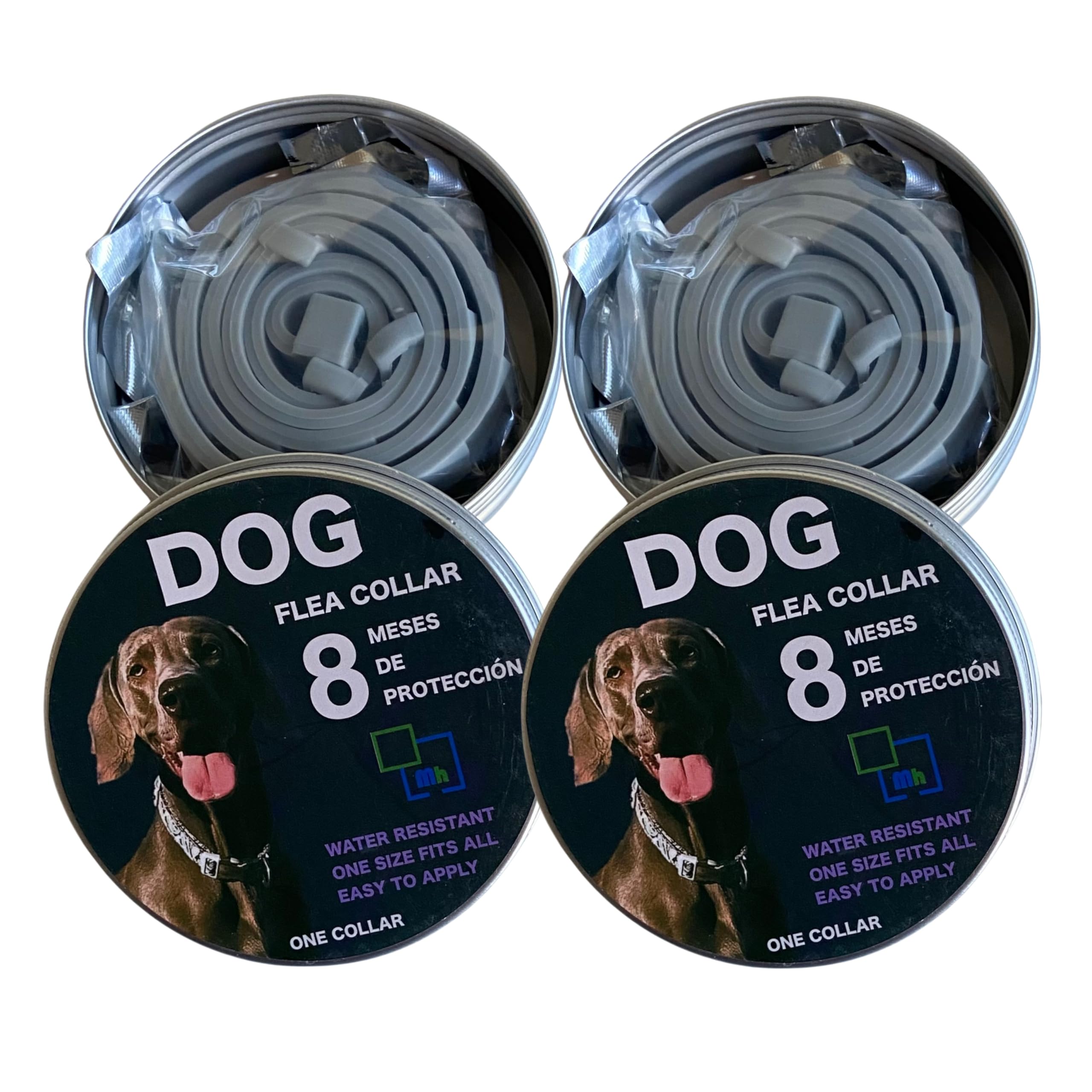 Mh Mediterraneanhabitat - Pack de 2 Collares Antiparasitarios Naturales para Perros y Gatos, 63cm Ajustable -Sin Tóxicos - Protección contra Pulgas, Garrapatas, Mosquitos y Parásitos