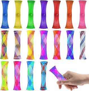 لعبة فدجيت بتصميم شبكي رخامي لتخفيف التوتر وزيادة التركيز، لعبة بنمط أنبوبي شبكي للكبار والأطفال الذين يعانون من اضطراب نقص الانتباه وفرط الحركة واضطراب الوسواس من يويرزيت، عبوة من 18 قطعة