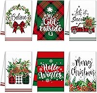 Vista 9 de Kajaia Juego de 6 toallas de cocina de Acción de Gracias, toallas de mano absorbentes de búfalo a cuadros de otoño, calabaza, camión, hojas