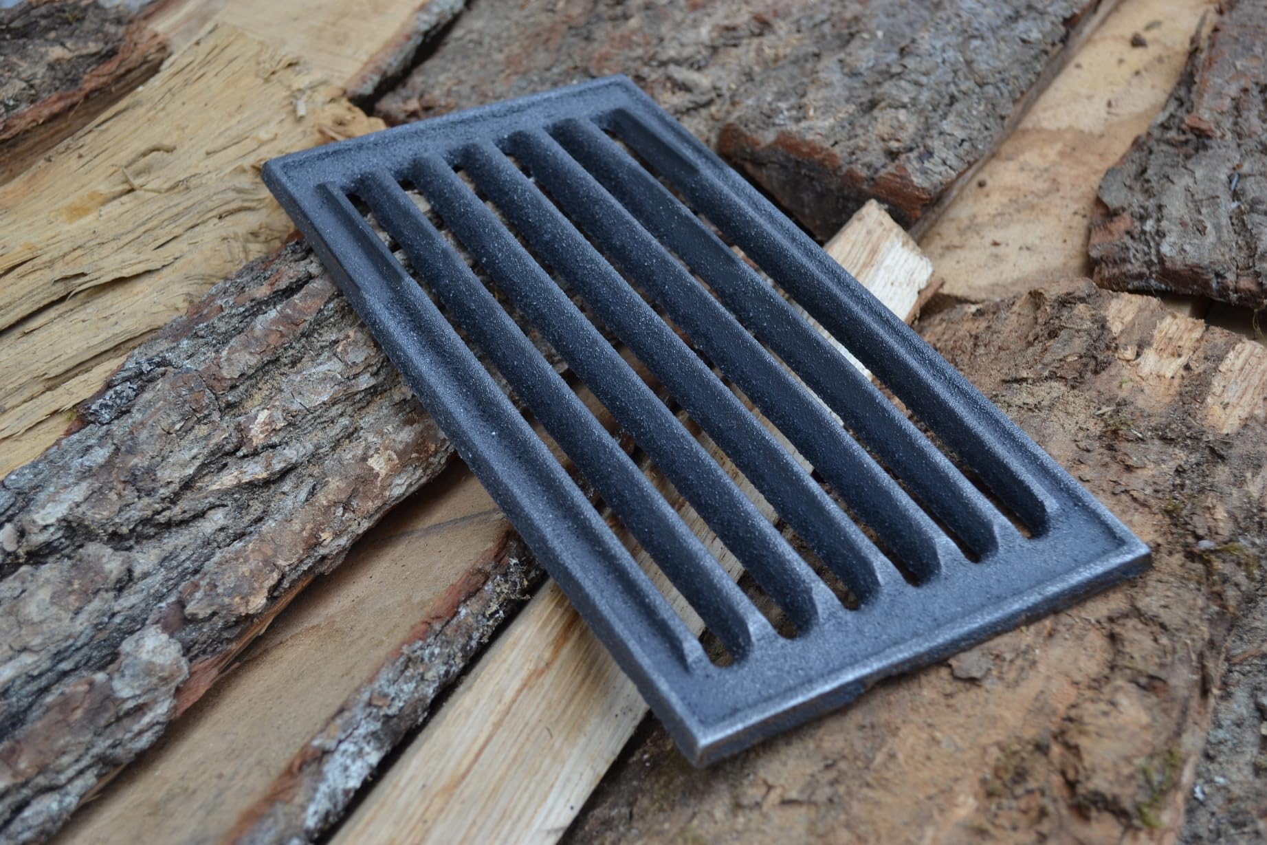 SEZAM Parrilla de hierro fundido para horno, 30 x 15 cm, diferentes diámetros, apta para estufa de chimenea, rejilla para horno, rejilla para el carbón