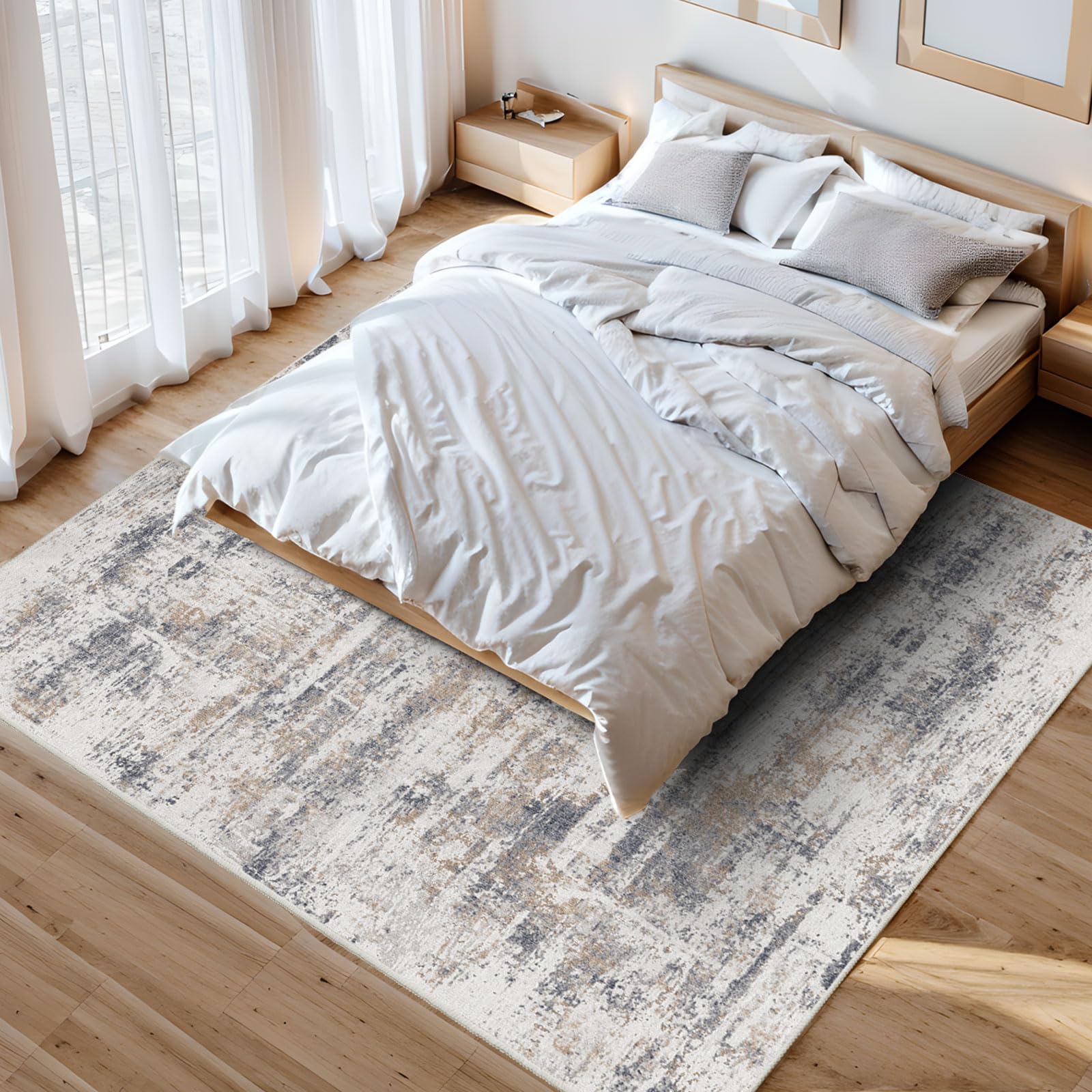 Vamcheer Tappeto Salotto Astratto Moderno - Tappeti Moderni Soggiorno a Pelo Corto Antiscivolo,Tappeto Camera da Letto, Tappeti per Grandi Dimensioni,Spugna Addensata Super Morbido,160X230