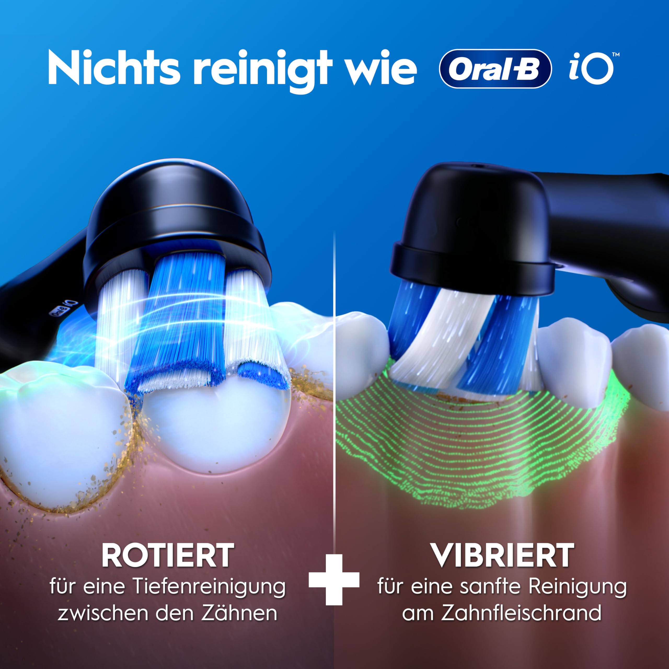 Oral-B iO Series 2 Elektrische Zahnbürste, Grün | Inkl. 1 Aufsteckbürste, Reise-Etui, GUT GETESTET von STIFTUNG WARENTEST, Electric Toothbrush mit 3 Putzmodi für Zahnpflege
