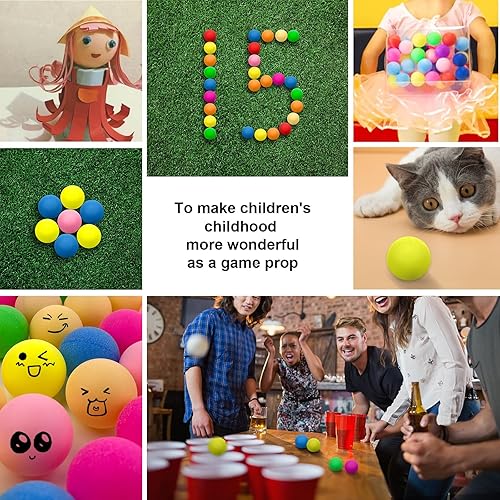 Miniatura 7 de Ruizhihu 300 bolas de ping pong de colores de 1.575 pulgadas, pequeñas bolas de plástico para fiestas de cerveza, bolas de pong para actividades