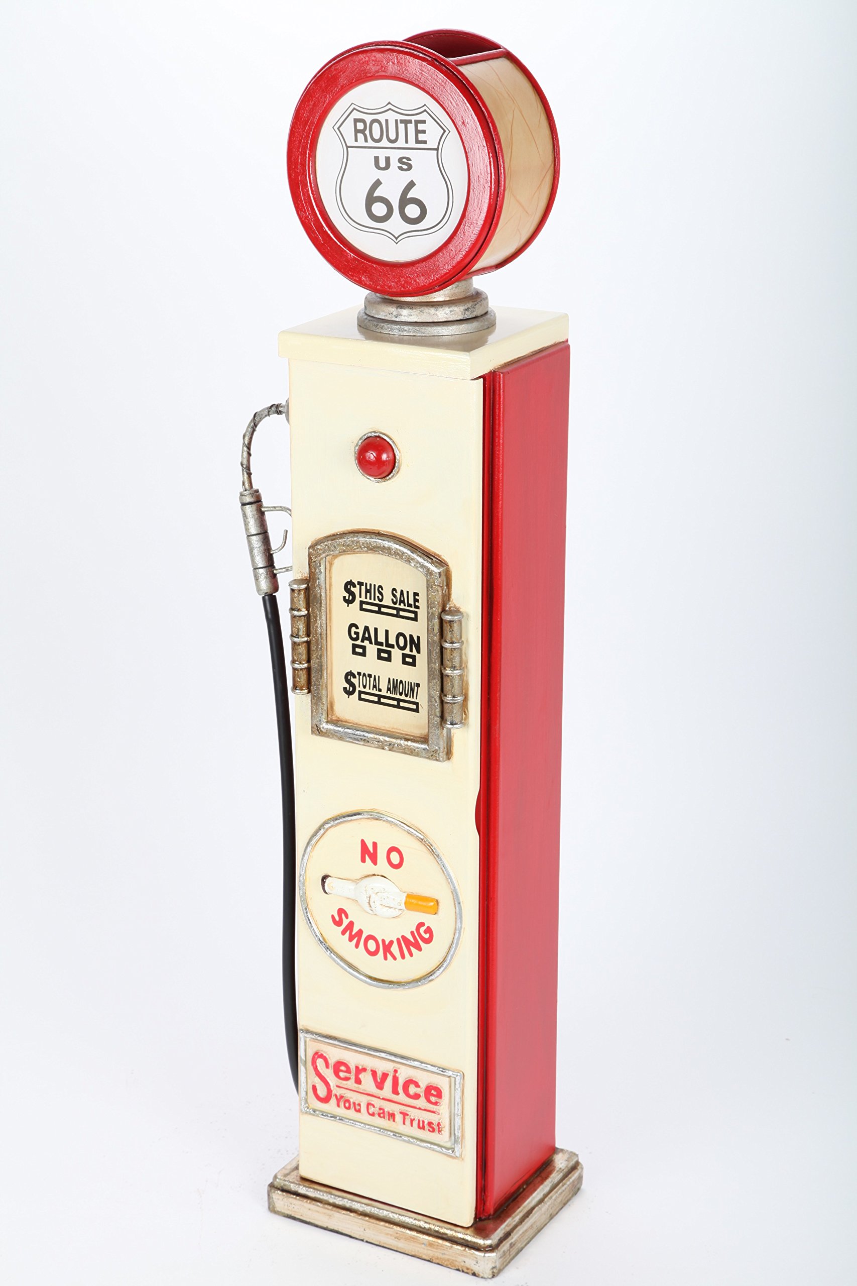 Mobiletto Porta CD, Aspetto retrò, a Forma di Pompa di Benzina, con Luce
