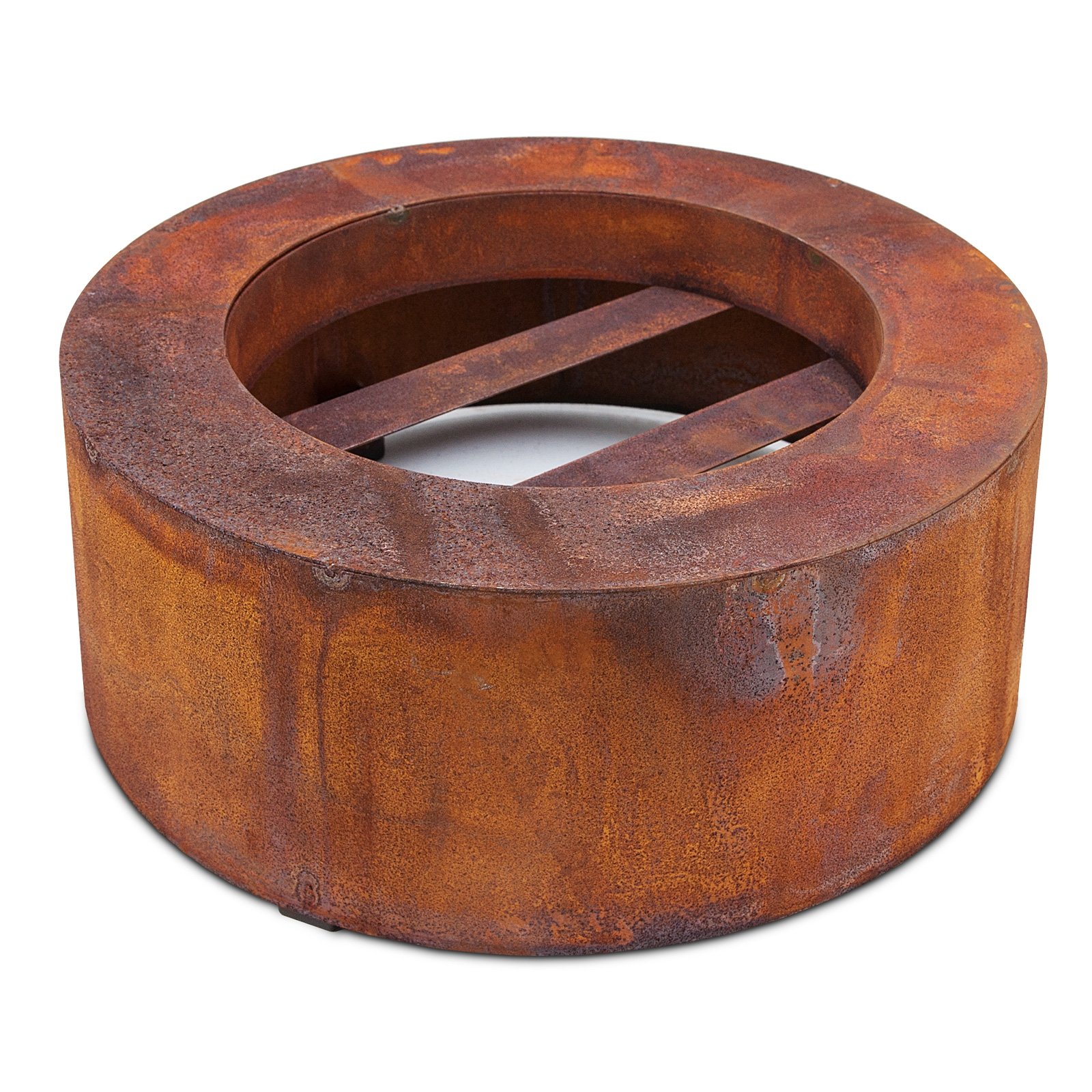 Metall Zylinder Rost inkl. Flammschale Ø 26 cm / 10 cm
