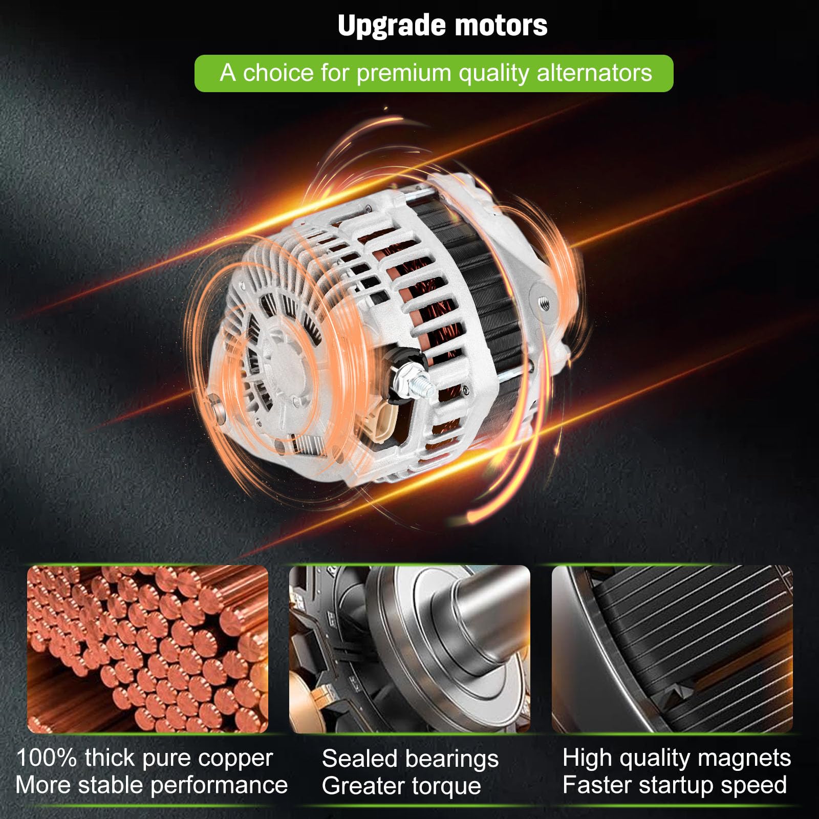 SCITOO Alternators 11341 Fit for Nissan for Altima Alternator 2007-2010,for Nissan for Maxima Alternator 2009-2010,for Nissan for Murano Alternator 2009-2014,for Nissan for Quest Alternator 2011-2017