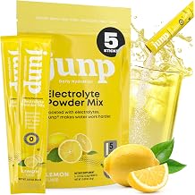 JUNP Sugar Free Electrolytes Powder Packets for Water Instant Hydration Packets with Salt & Potassium, Zero Calorie, No Carbs, No Sugar Electrolyte Drink Mix Sticks, Keto Friendly, Lemonade 5 Pack