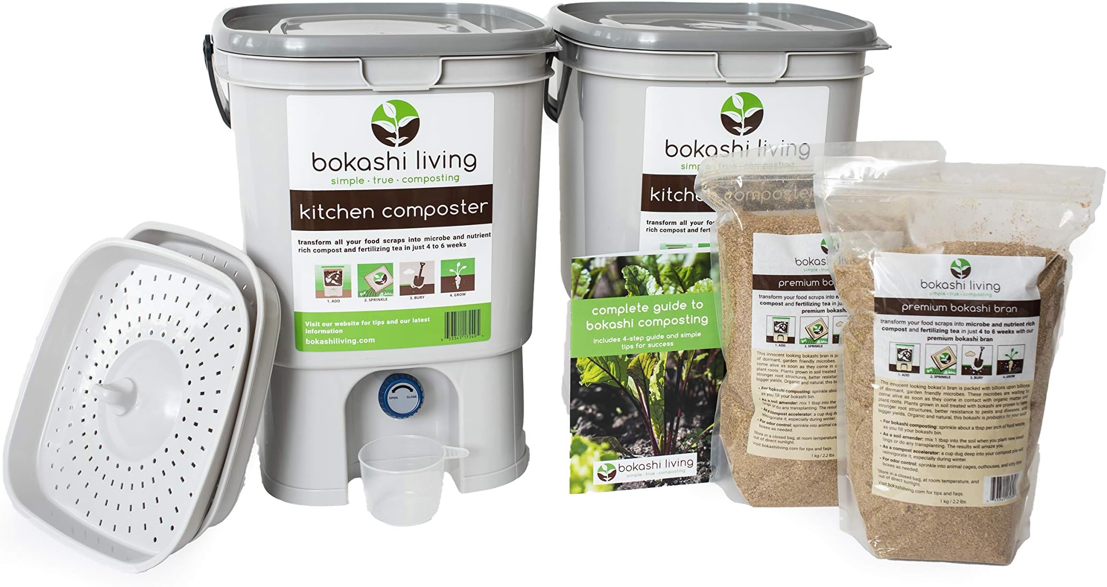 2 bin Composting Starter Kit (includes 2 bins, 1.6kg of bran and full instructions)