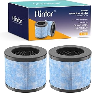 True HEPA Filter Replacement, Compatible with Okaysou AirMic4S and Miko C102 IBuki Air Purifier, 3-in-1 Pre-filter, H13 Grade True HEPA and Activated Carbon Filter Set, 2-Pack