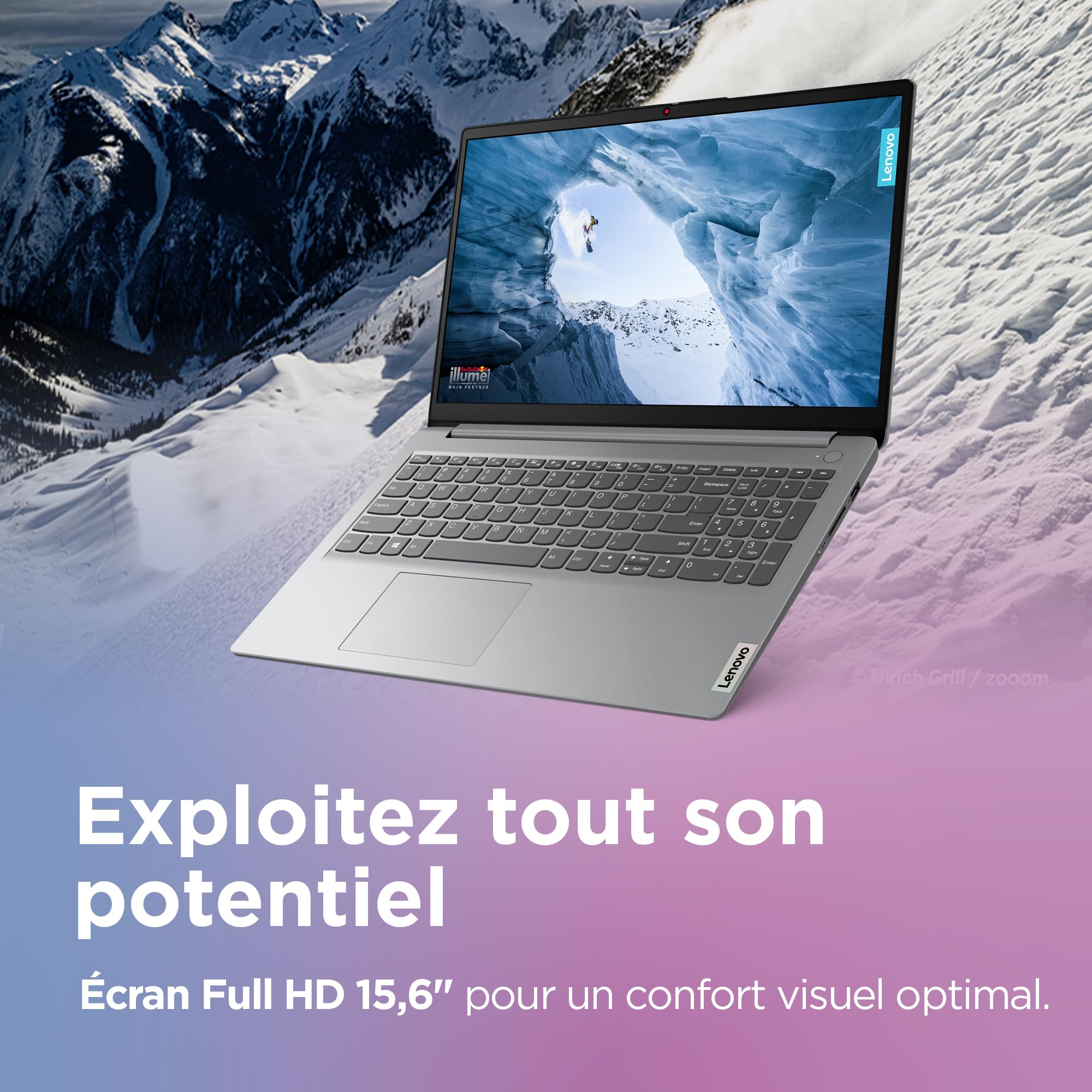 Lenovo IdeaPad 1 15IJL7 - Ordinateur Portable 15.6'' FHD (Intel Celeron N5400, RAM 4Go, SSD 128Go, Intel UHD Graphics, Windows 11 S) Clavier AZERTY Français - Cloud Gris