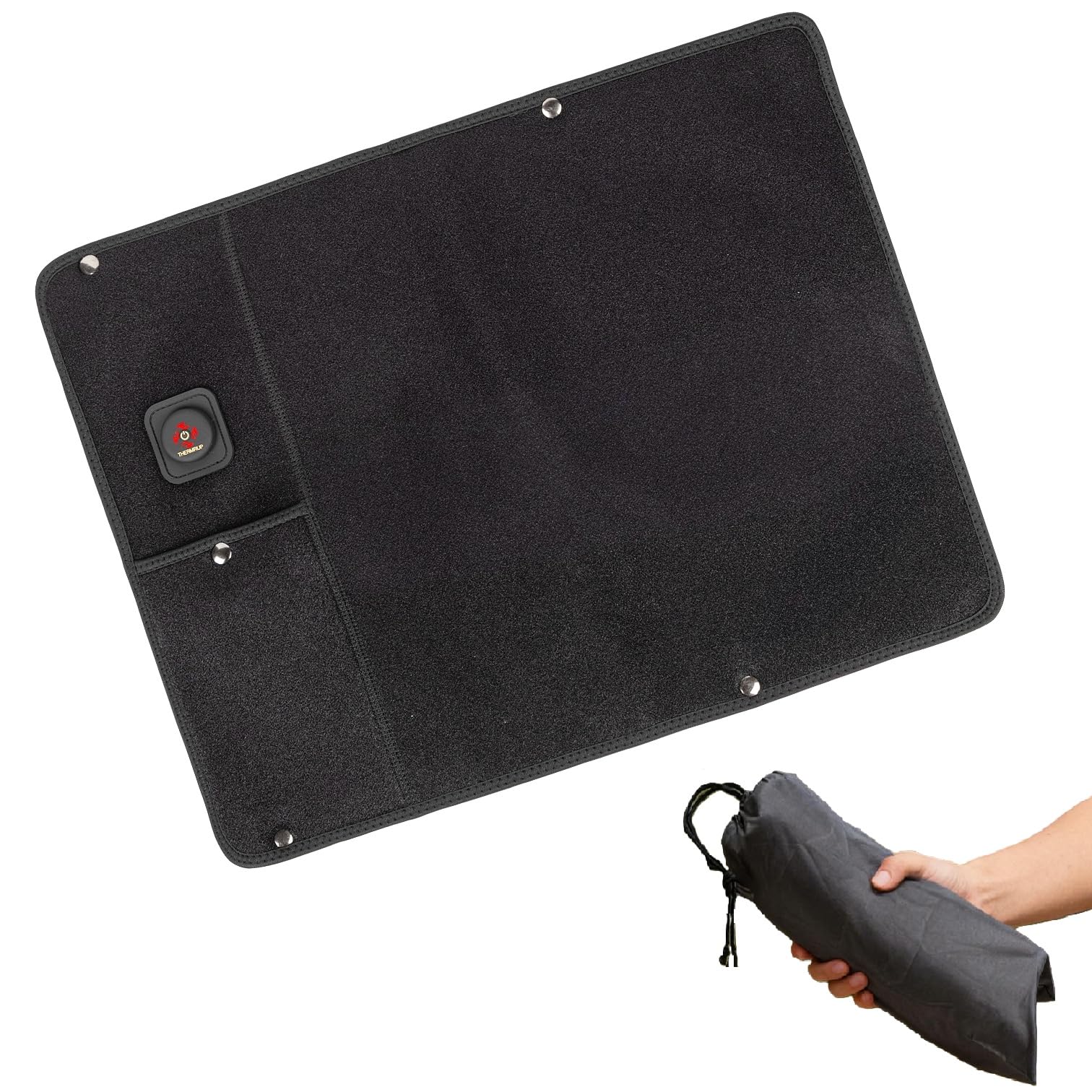 Coussin chauffant portable infrarouge lointain - Chauffe-pieds et mains - USB en néoprène - 5 mm ultra fin - Pliable et lavable - Idéal pour la maison, le bureau, l'extérieur et le camping