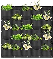 Vista 10 de Bolsas de cultivo colgantes, maceta vertical de pared con 72 bolsillos, bolsa de cultivo de pared montada en la pared para jardinería
