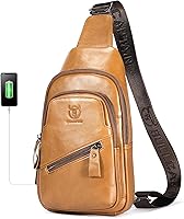Vista 73 de LUKZIJAES Bolso bandolera de cuero genuino para hombre marrón (#1-Brown)